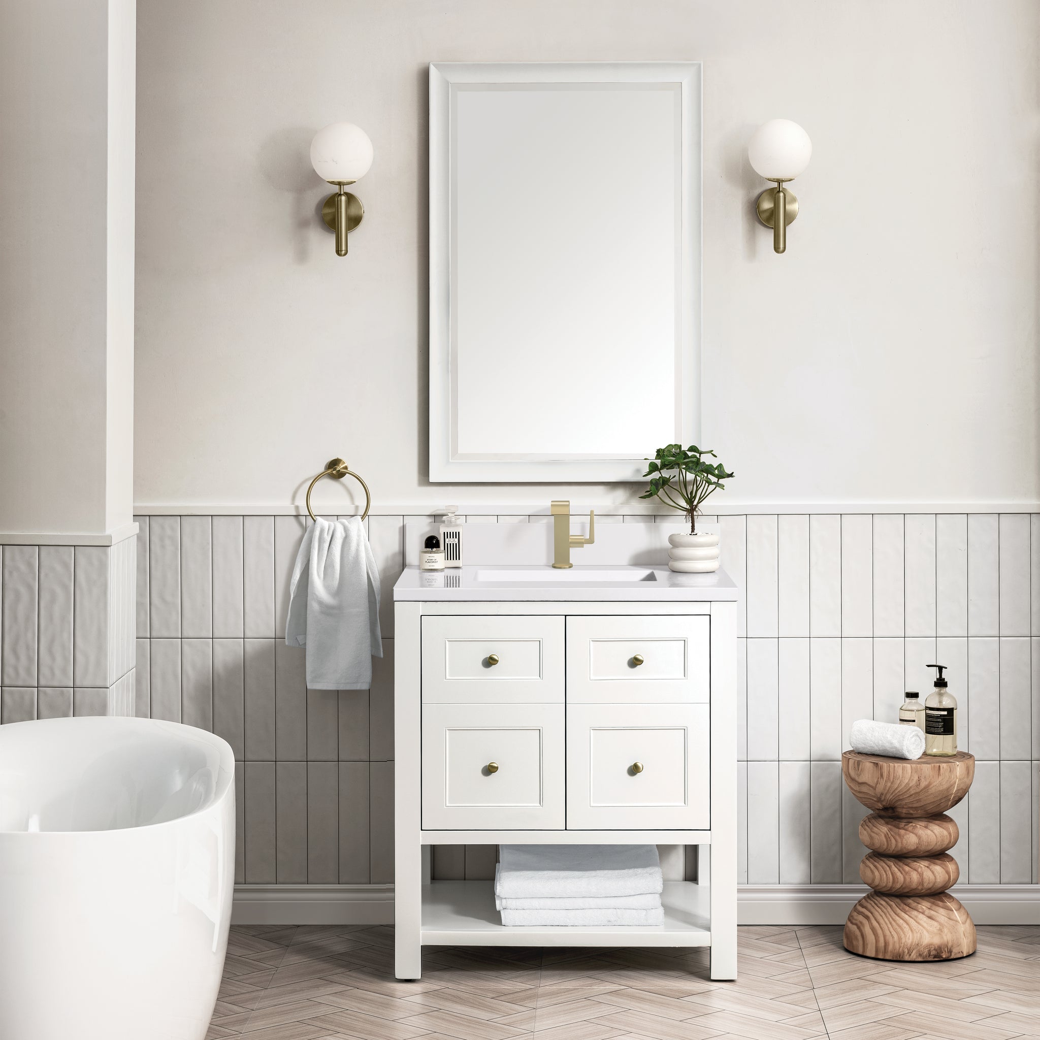 James Martin Breckenridge 30" Single Bathroom Vanity, Bright White, view 38