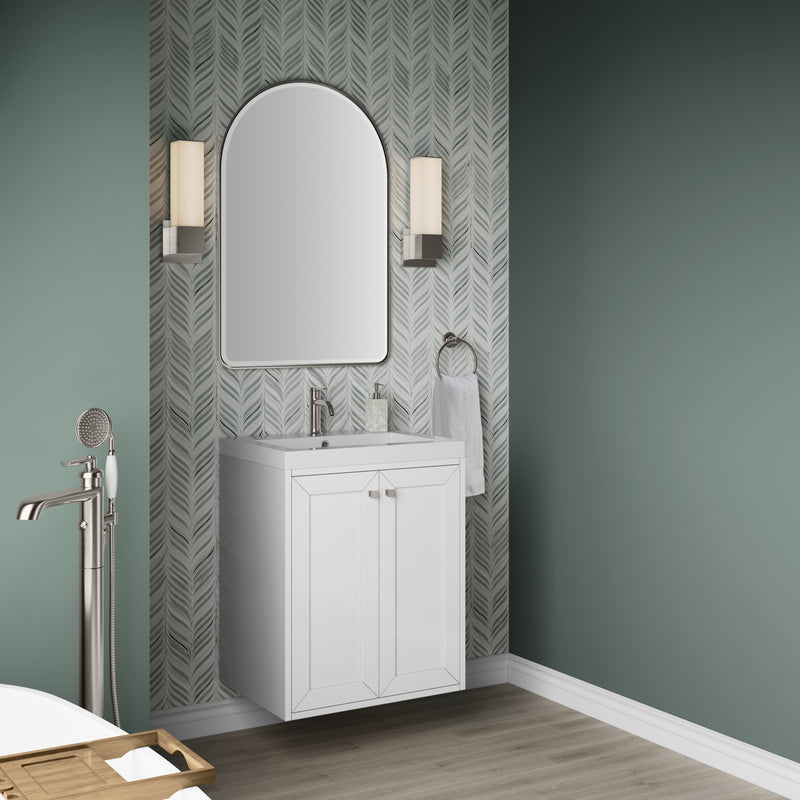 James Martin Chianti 24" Floating Single Bathroom Vanity, Glossy White, view 4
