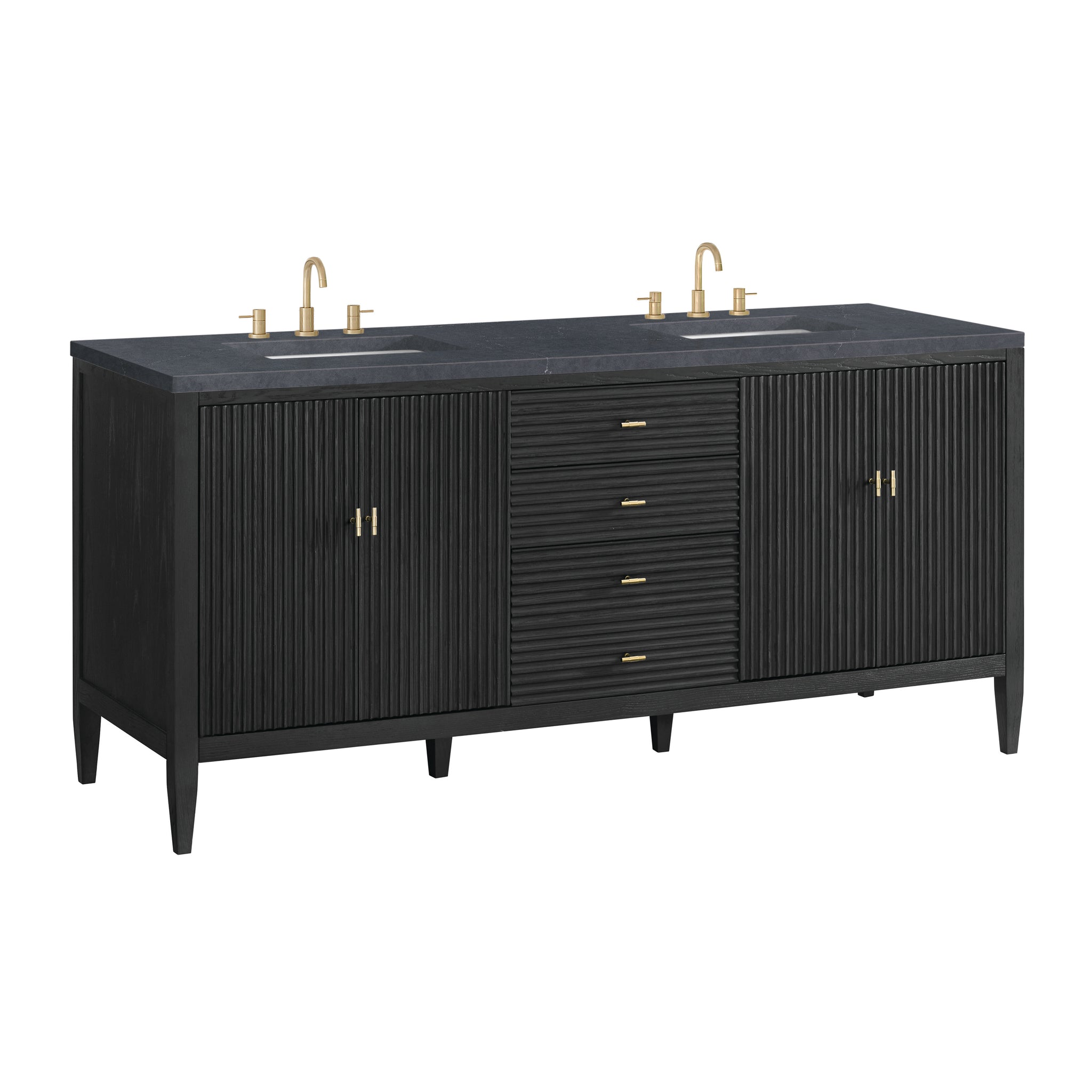James Martin Myrrin 72" Double Bathroom Vanity, Carbon Oak, view 40