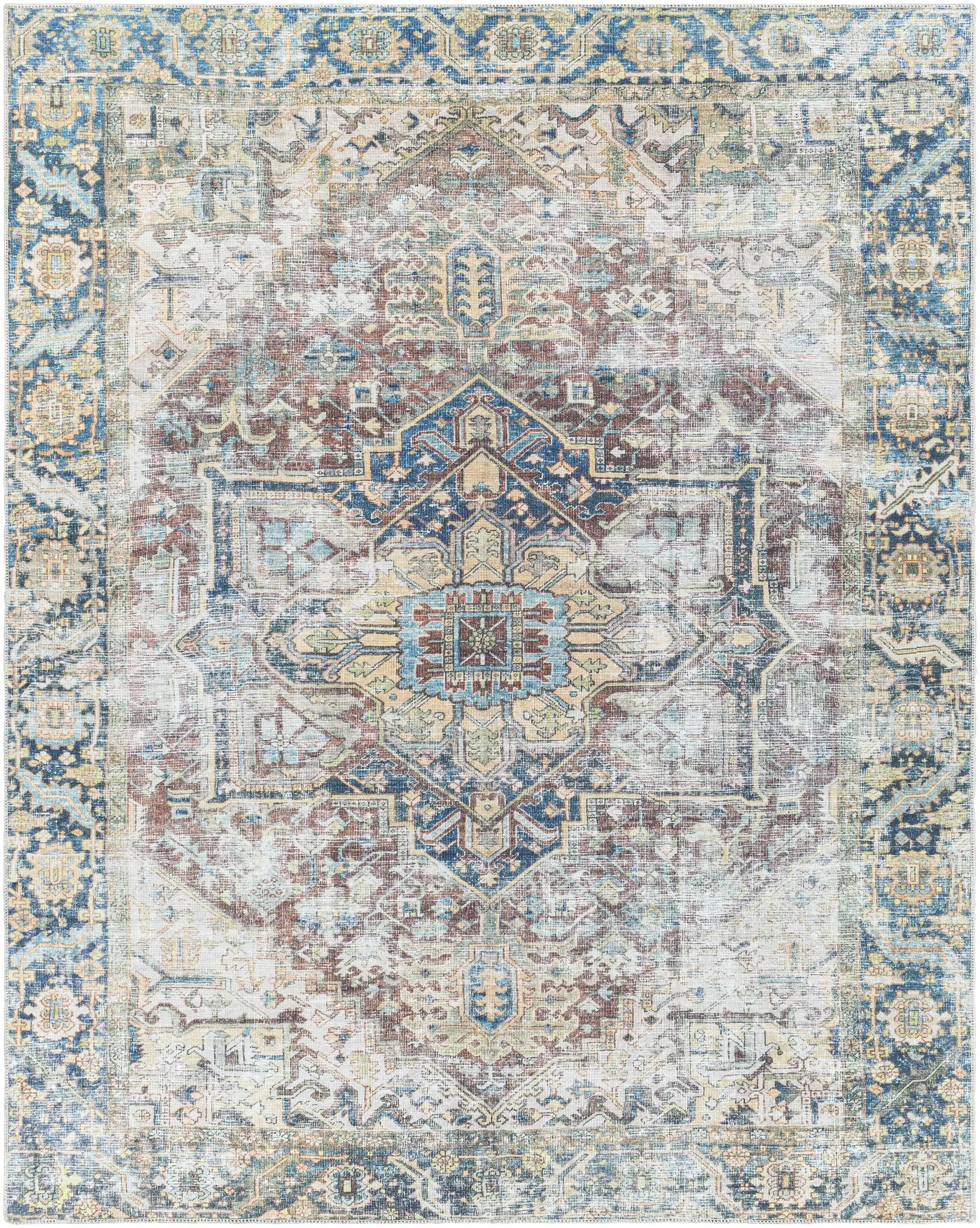 Blue Catigpian Distressed Washable Area Rug by Hauteloom