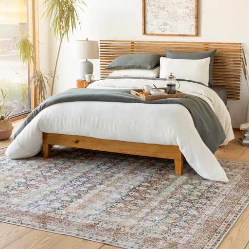 Rust Maligaya Distressed Washable Area Rug by Hauteloom