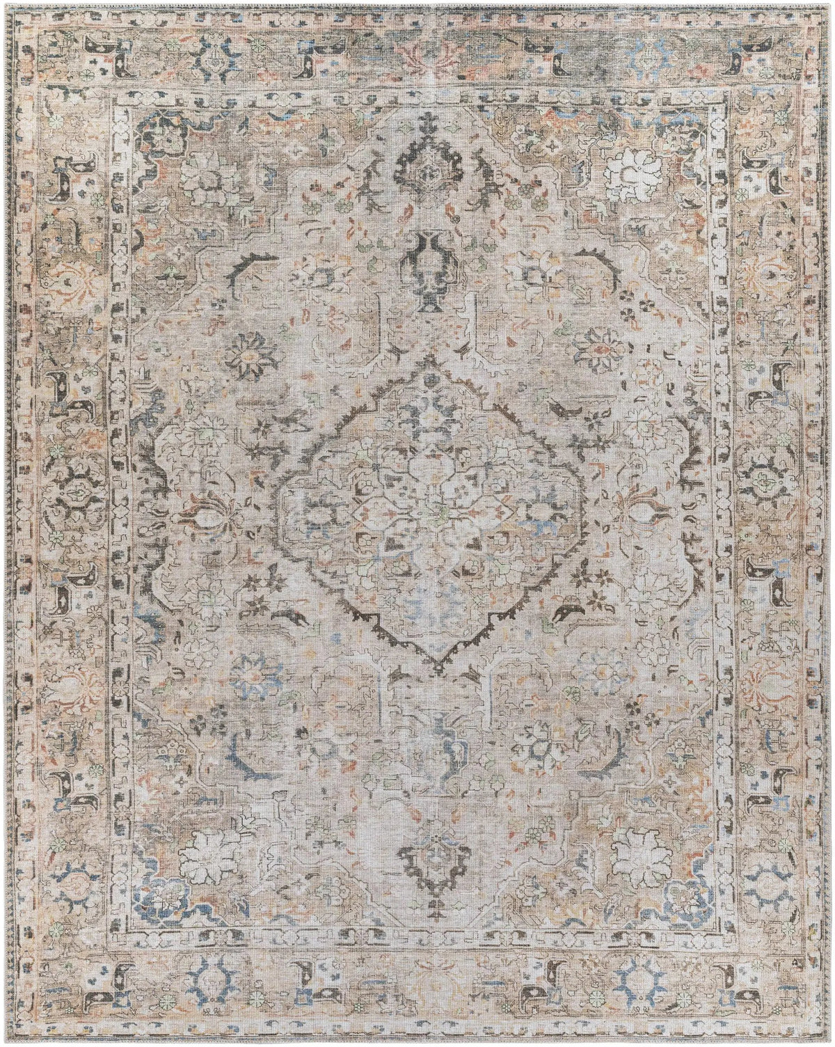 Brown Standon Vintage Washable Area Rug, photo 2 of 12