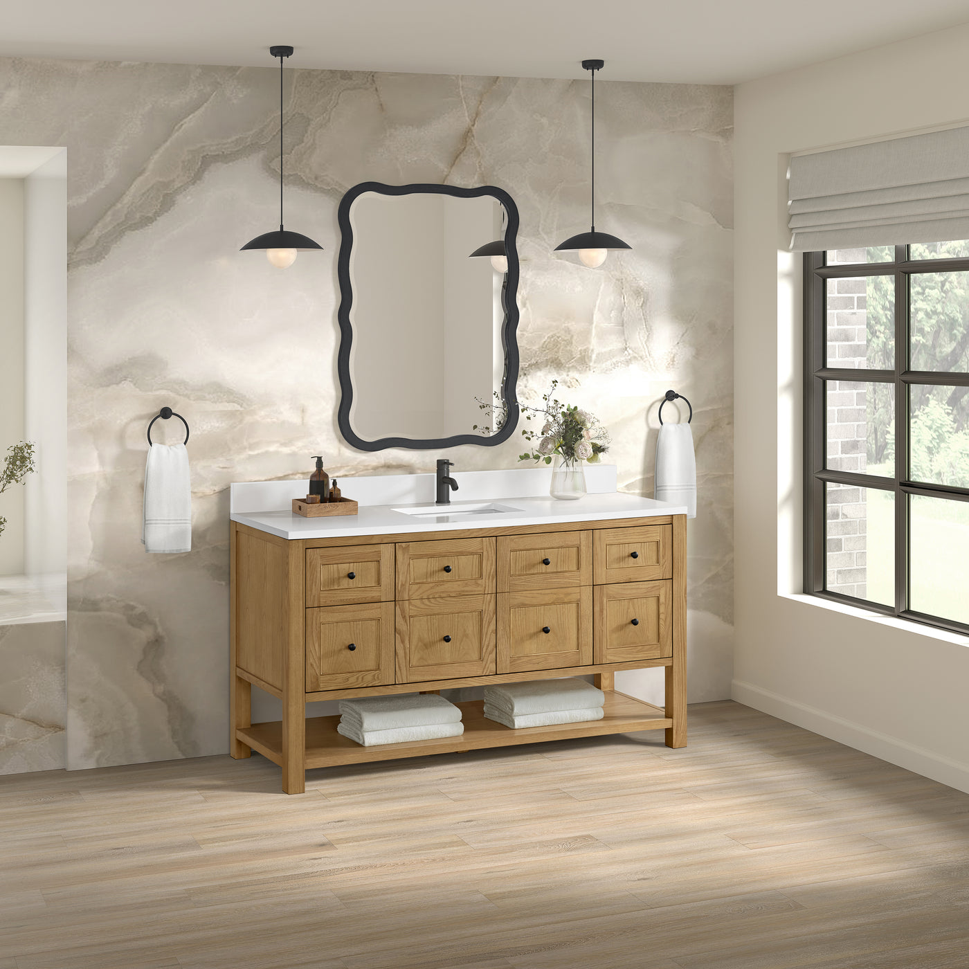 James Martin Breckenridge 60" Single Bathroom Vanity, Light Natural Oak, view 38