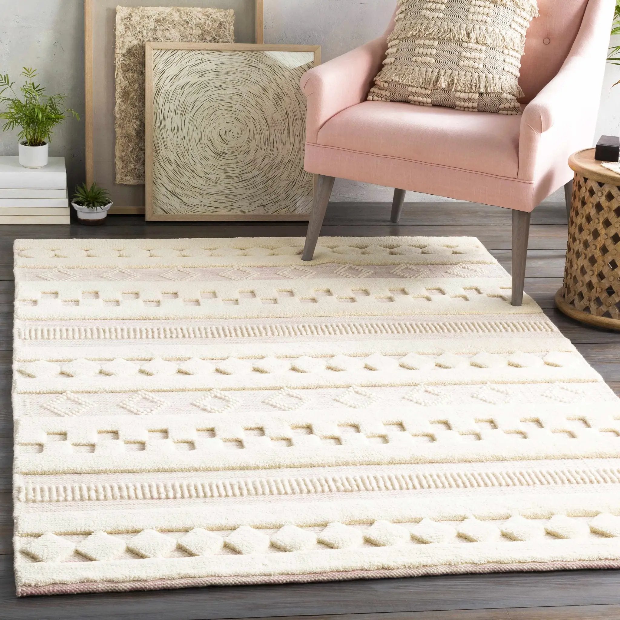 Knapp Pink Wool Rug - Clearance by Boutique Rugs