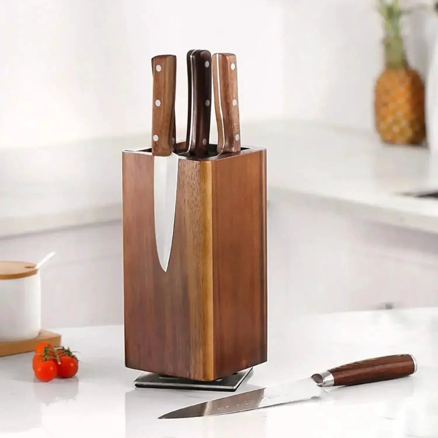 Knife Block - Magnetic Wood 360° by House Of Avana