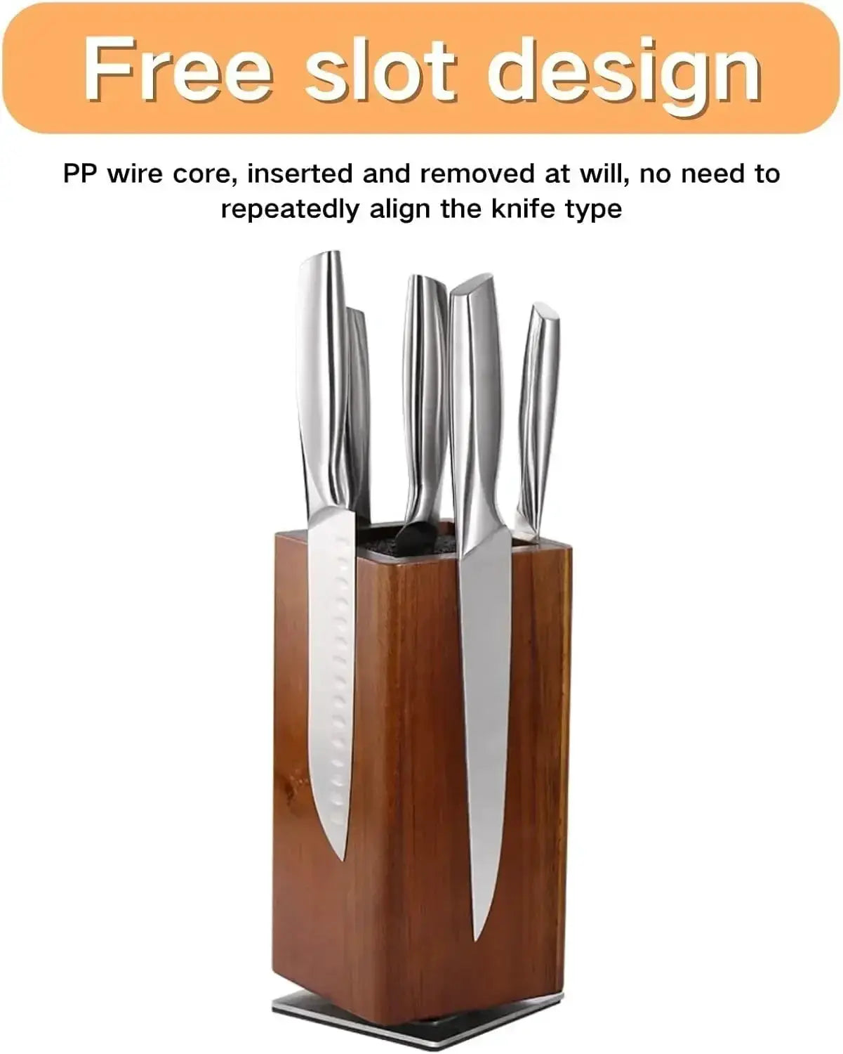 Knife Block - Magnetic Wood 360° by House Of Avana