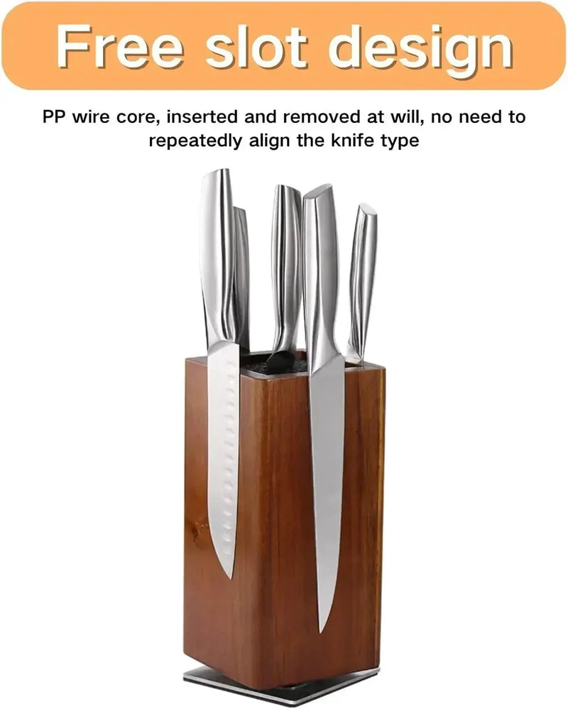Knife Block - Magnetic Wood 360° by House Of Avana