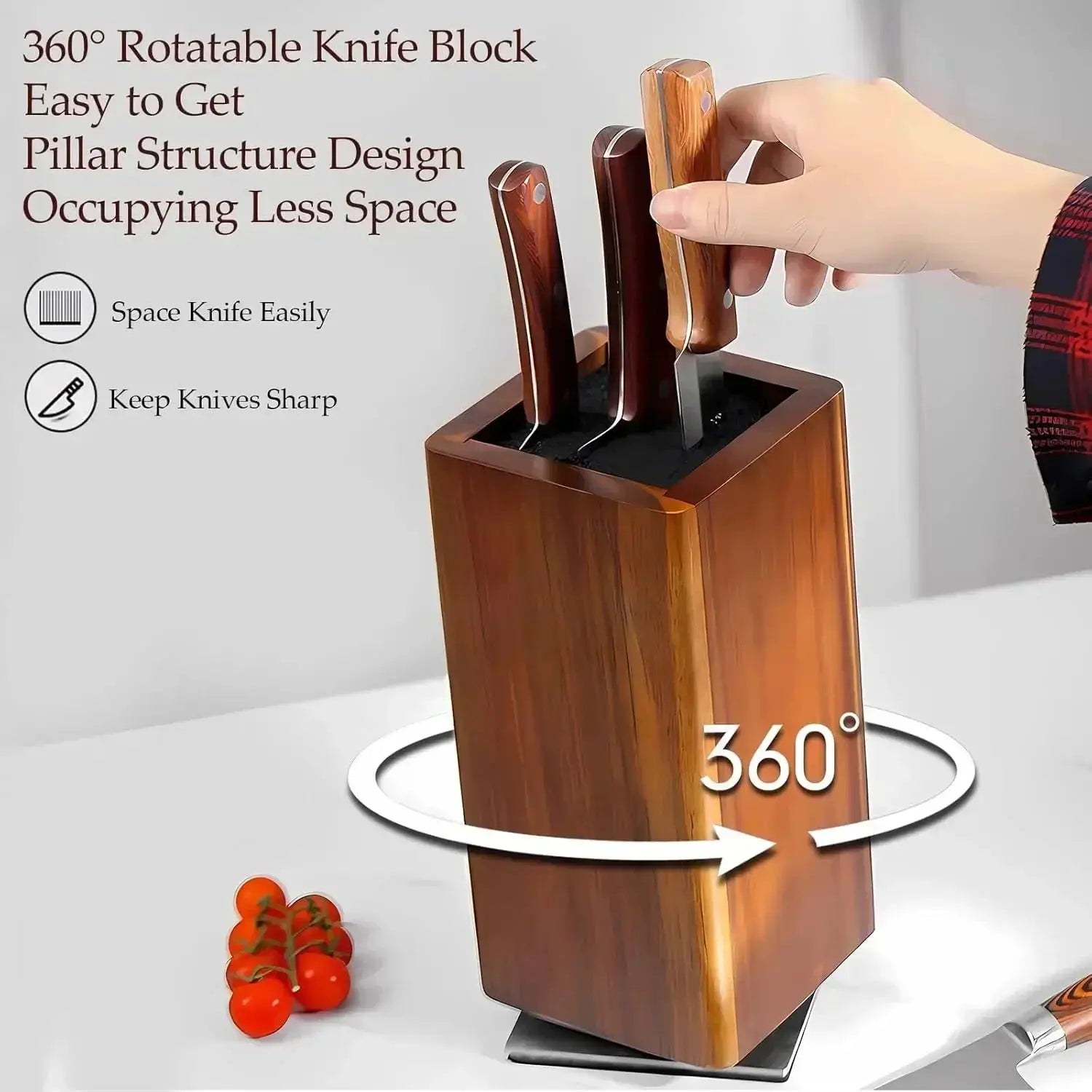 Knife Block - Magnetic Wood 360° by House Of Avana