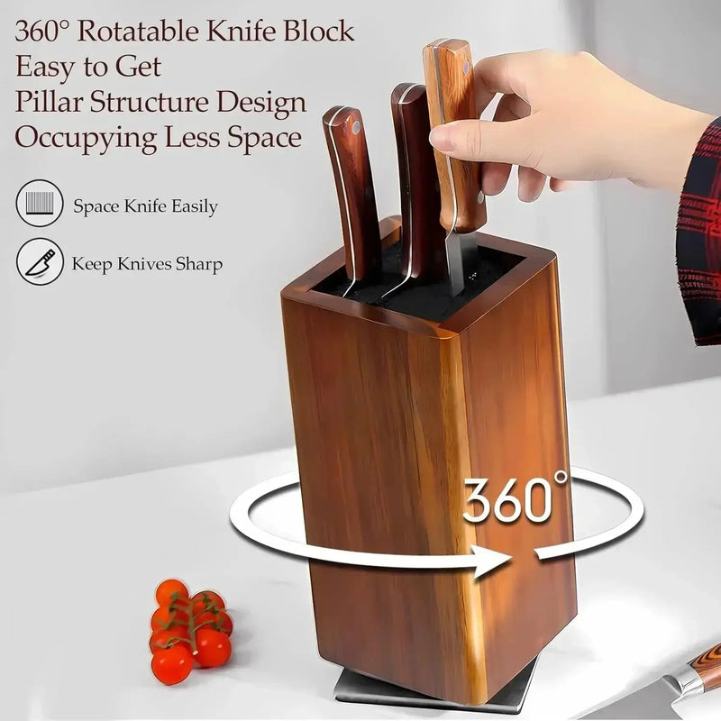 Knife Block - Magnetic Wood 360° by House Of Avana