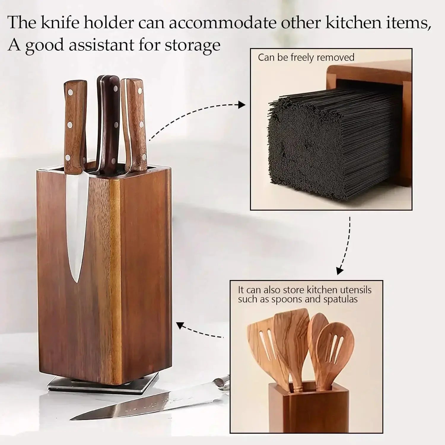 Knife Block - Magnetic Wood 360° by House Of Avana