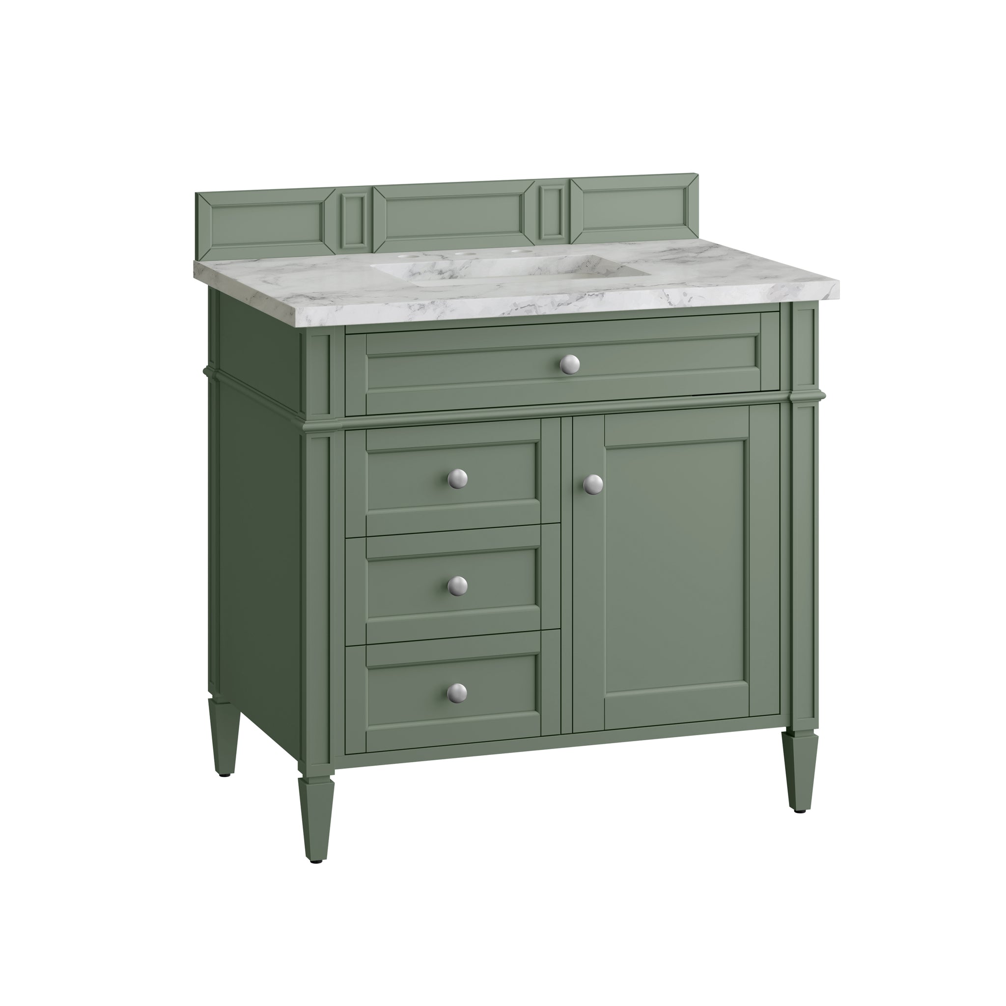 James Martin Brittany 36" Single Bathroom Vanity, Smokey Celadon, view 30