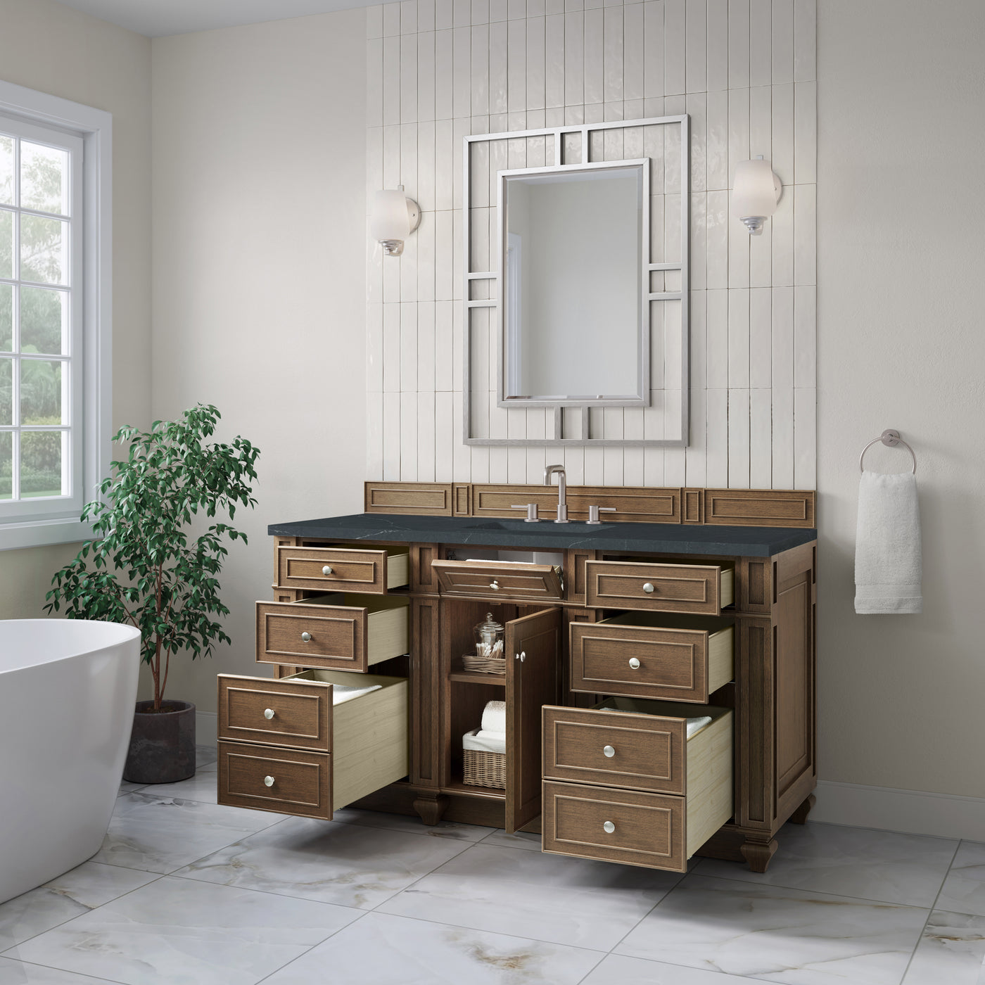 James Martin Bristol 60" Single Bathroom Vanity, Saddle Brown, view 23
