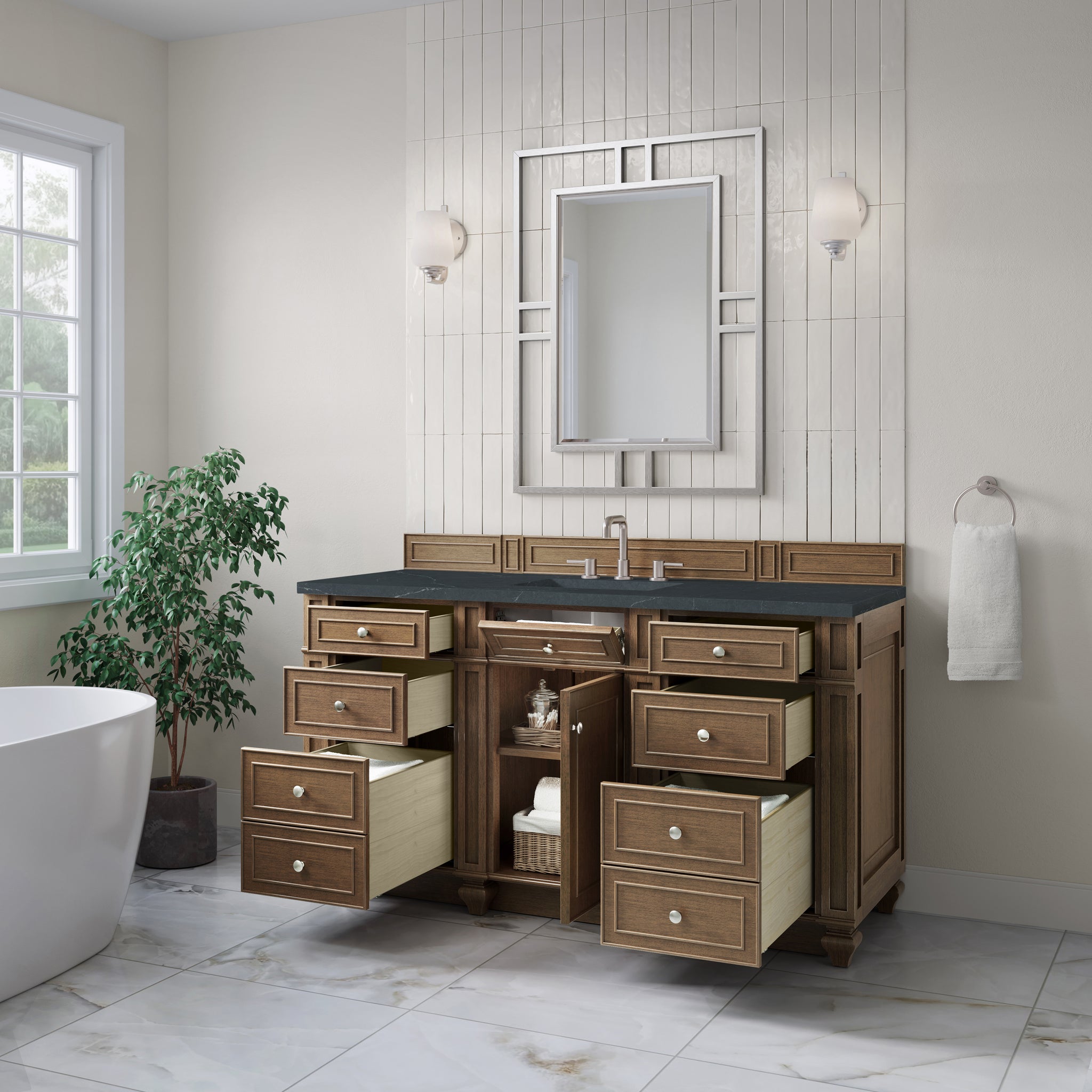 James Martin Bristol 60" Single Bathroom Vanity, Saddle Brown, view 23