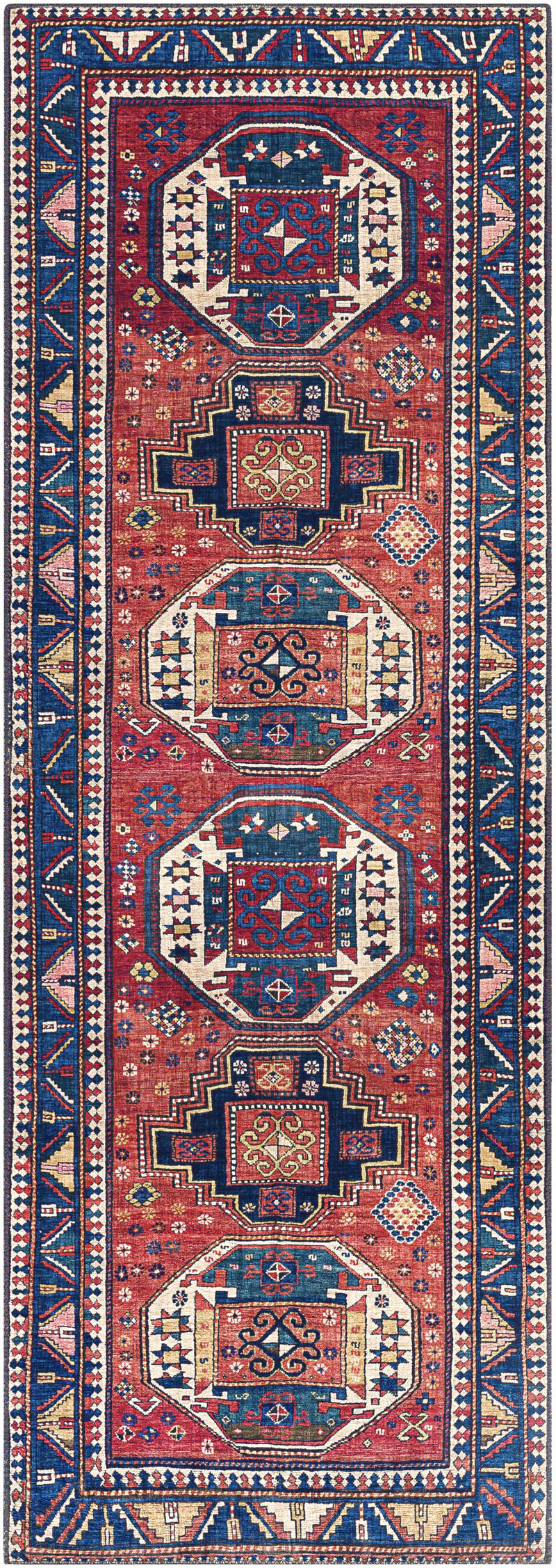 Kodiak Red&Blue Oriental Area Rug by Boutique Rugs
