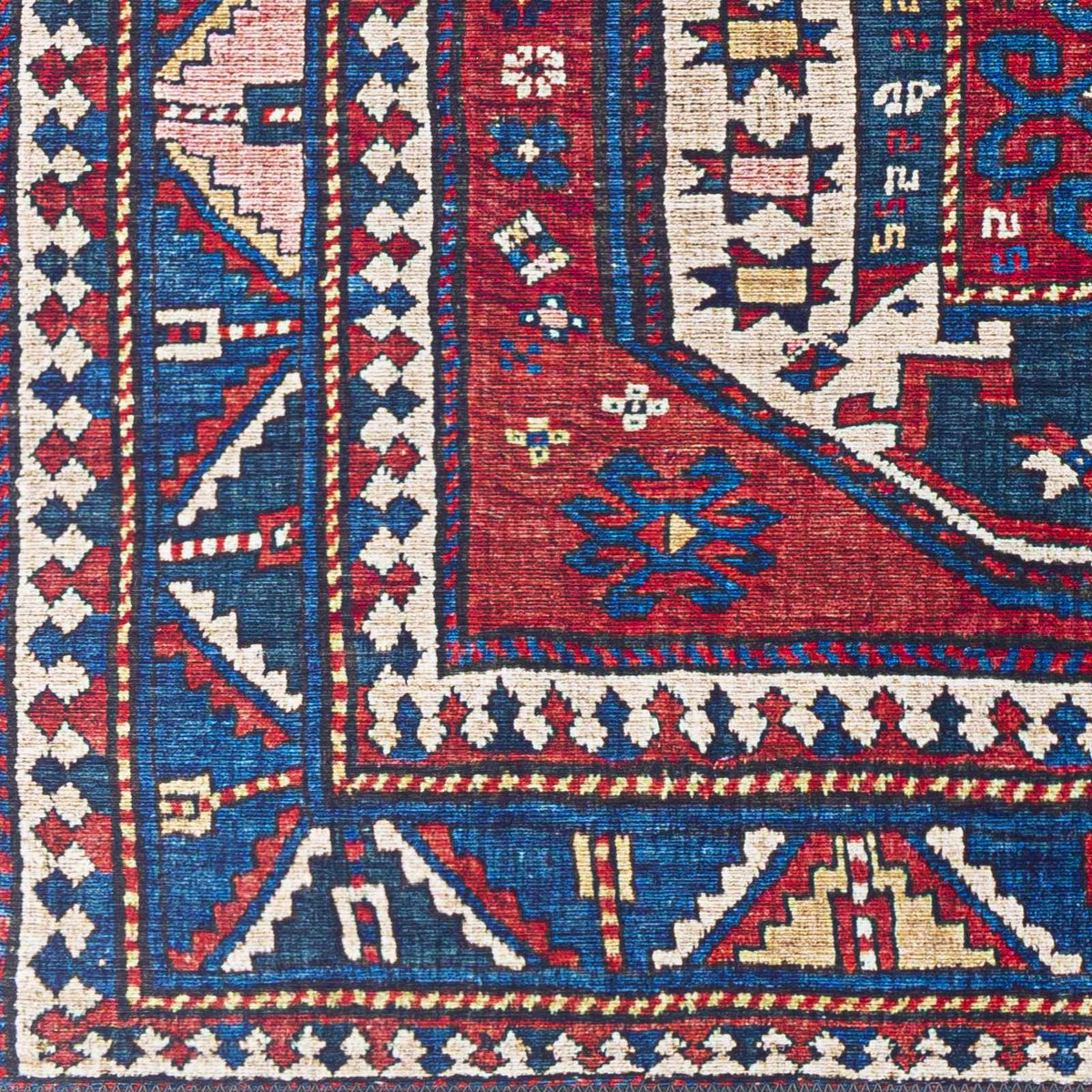 Kodiak Red&Blue Oriental Area Rug, sample swatch