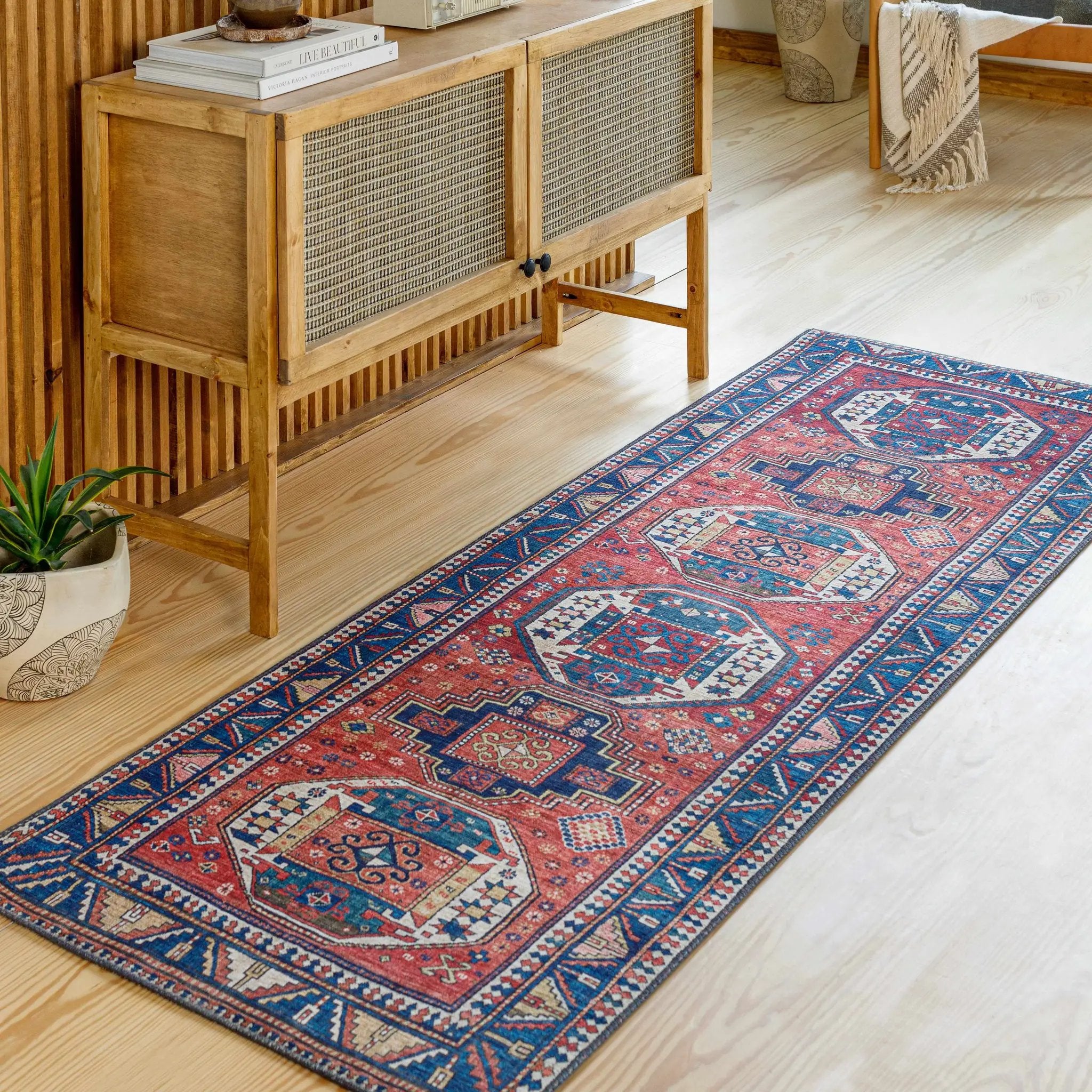 Kodiak Red&Blue Oriental Area Rug by Boutique Rugs