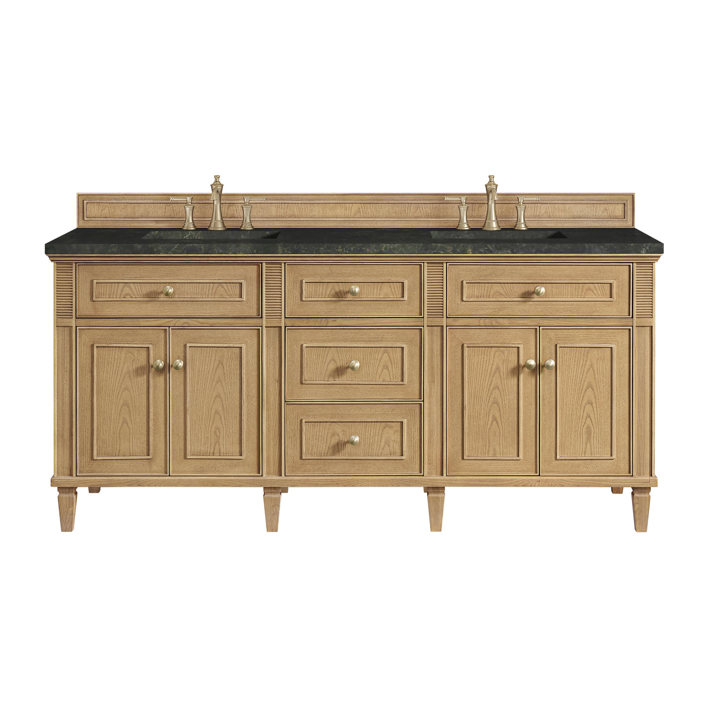 James Martin Lorelai 72" Double Bathroom Vanity, Light Natural Oak with Phantome countertop