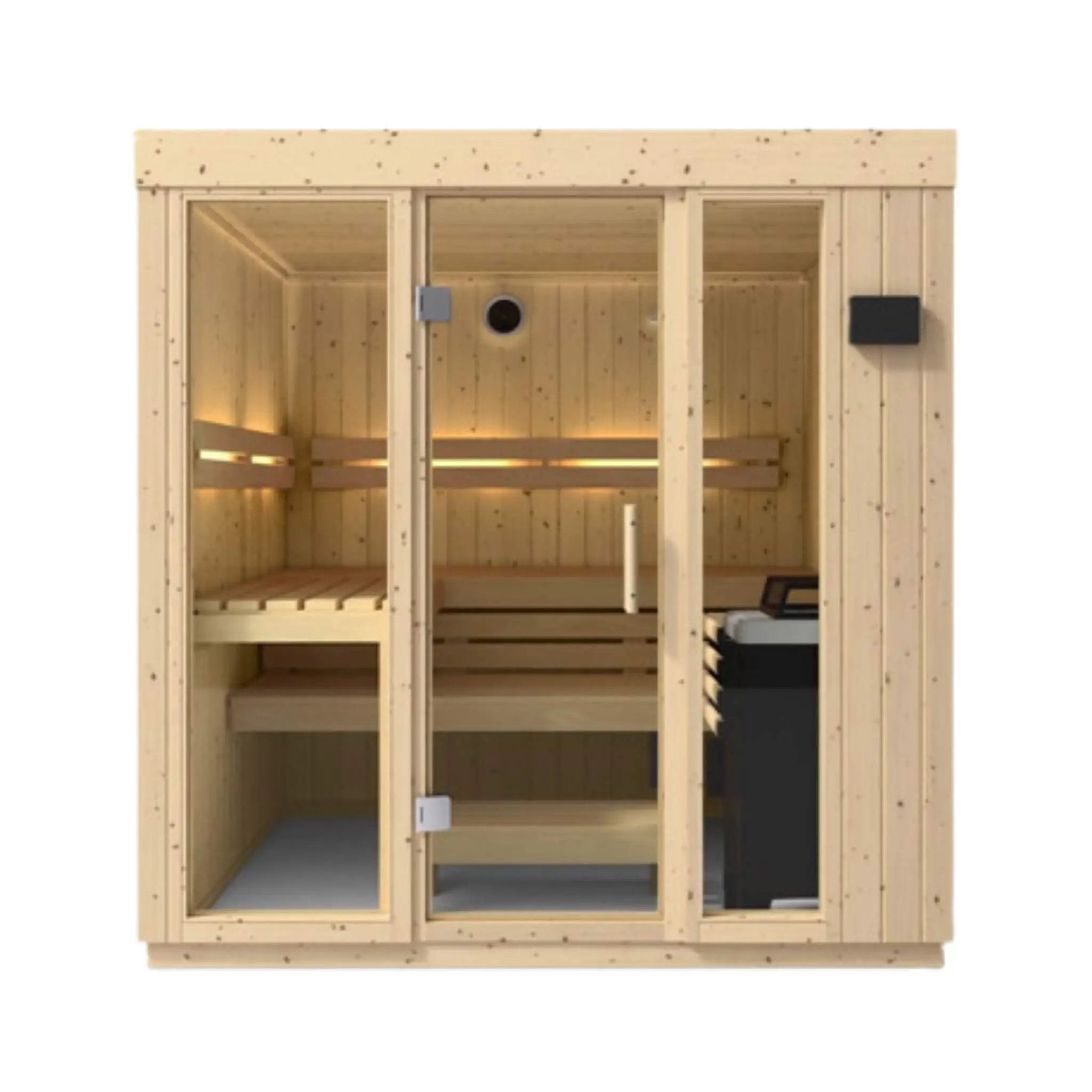 Kohler C1 Luxury Indoor Scandinavian Spruce Home Sauna Kit (SAK60418) by SAKSBY WHOLESALE