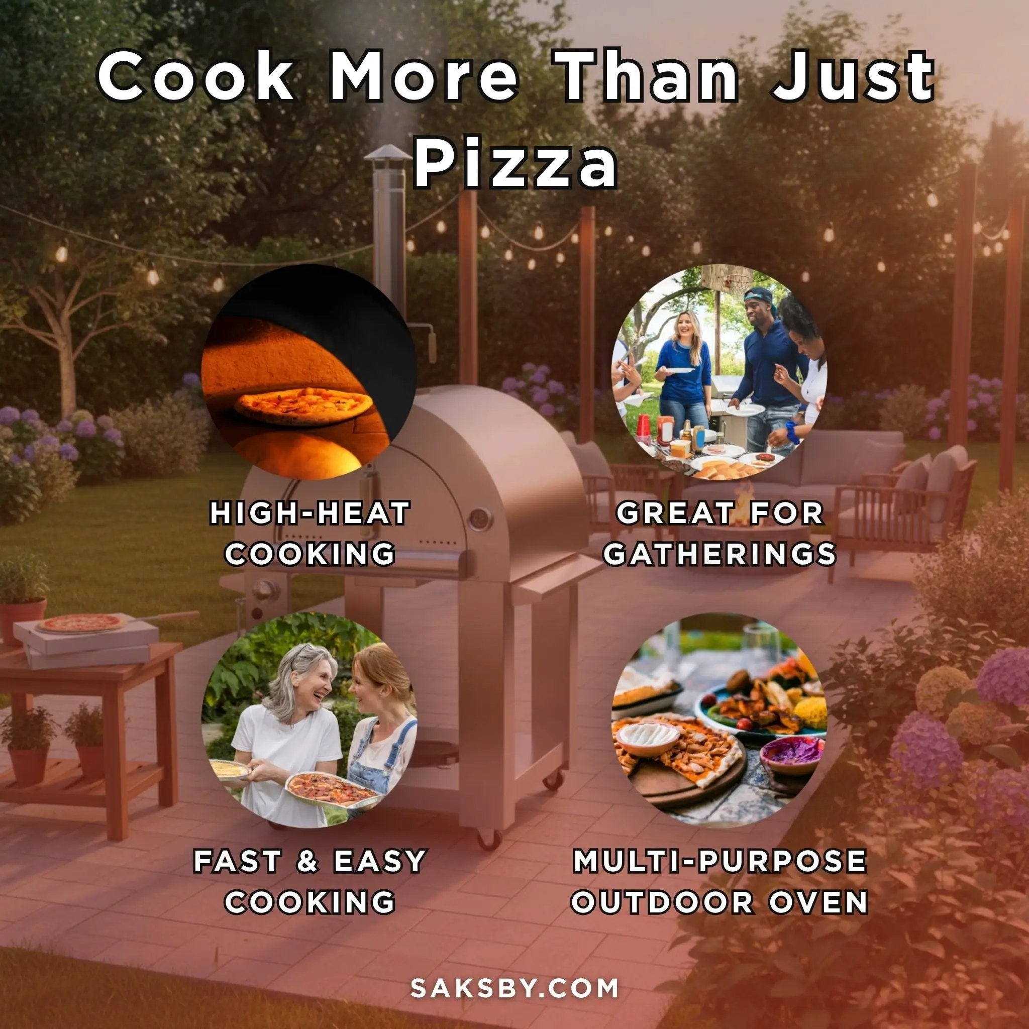 KoKoMo Grills Premium 32-Inch Stainless Steel Dual Fuel Gas Or Wood Fired Pizza Oven [KO-PIZZAOVEN] (SAK14753) by SAKSBY WHOLESALE