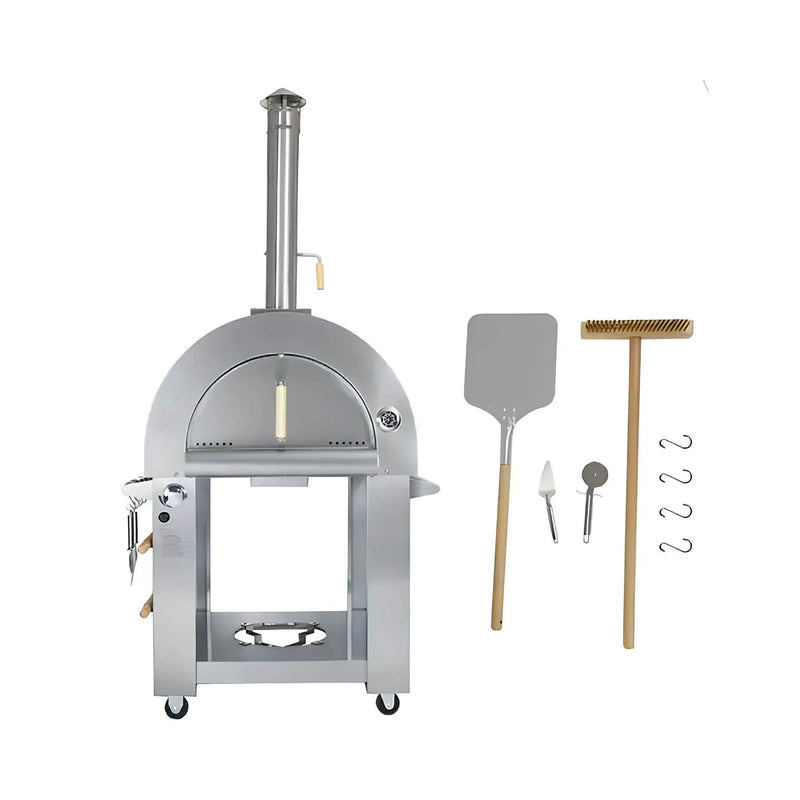KoKoMo Grills Premium 32-Inch Stainless Steel Dual Fuel Gas Or Wood Fired Pizza Oven [KO-PIZZAOVEN] (SAK14753) by SAKSBY WHOLESALE