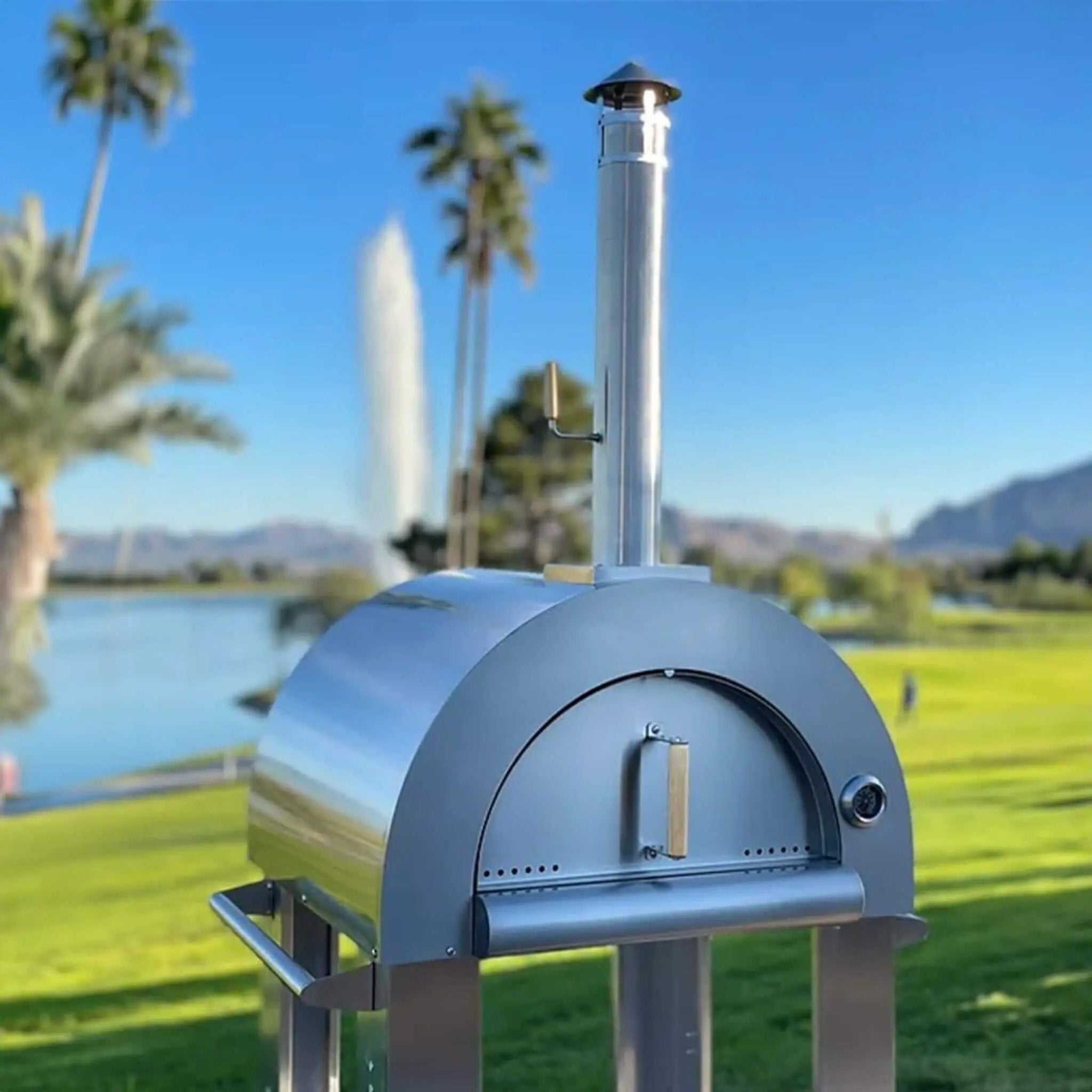 KoKoMo Grills Premium 32-Inch Stainless Steel Wood Fired Pizza Oven [KO-PIZZAOVEN] (SAK92618) by SAKSBY WHOLESALE