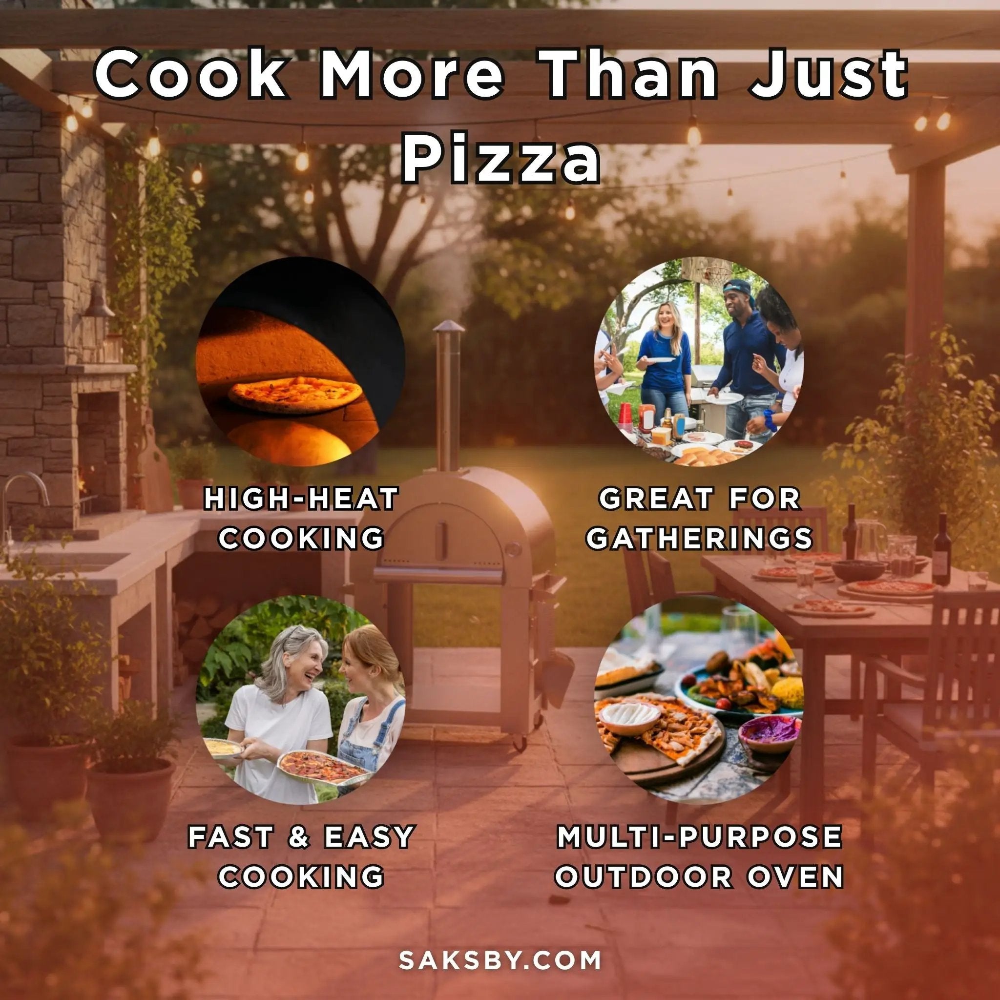 KoKoMo Grills Premium 32-Inch Stainless Steel Wood Fired Pizza Oven [KO-PIZZAOVEN] (SAK92618) by SAKSBY WHOLESALE