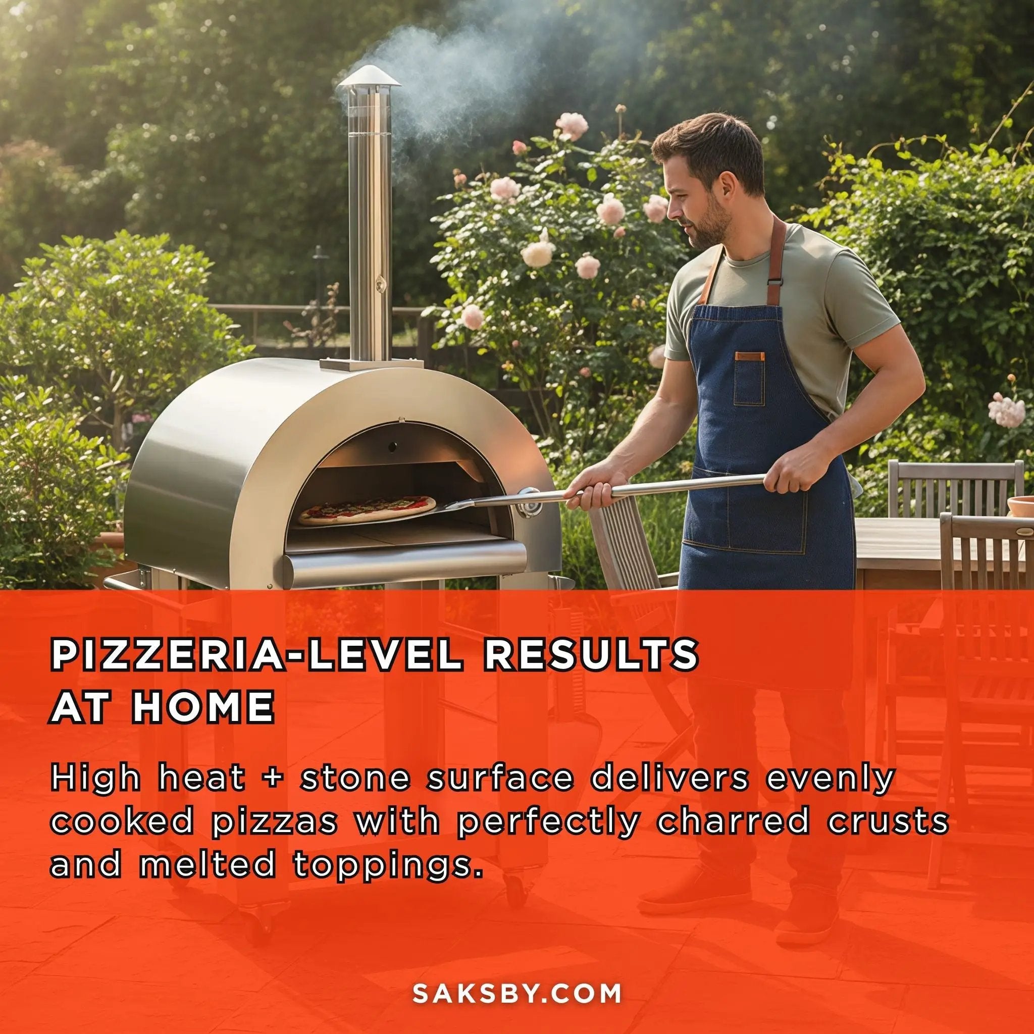KoKoMo Grills Premium 32-Inch Stainless Steel Wood Fired Pizza Oven [KO-PIZZAOVEN] (SAK92618) by SAKSBY WHOLESALE