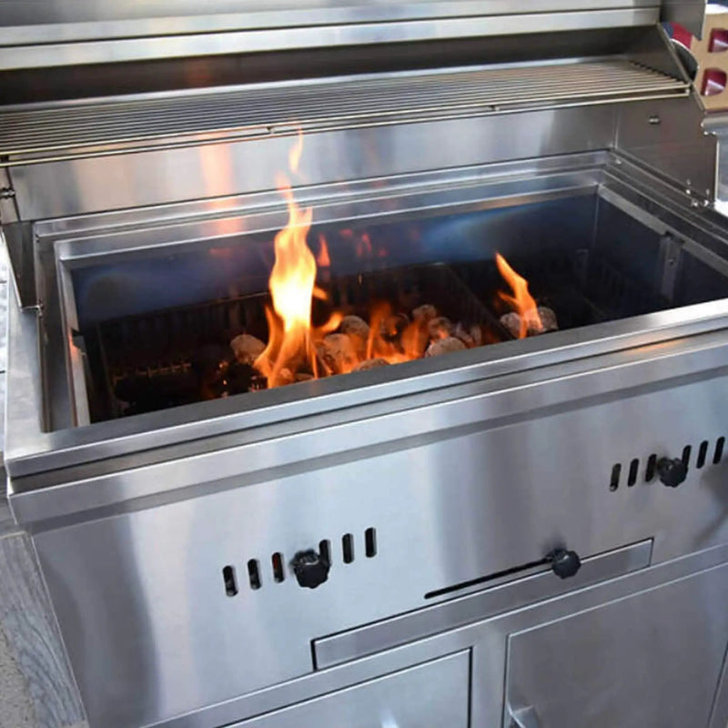 KoKoMo Grills Premium Built-In Charcoal Grill With 304 Stainless Steel And Adjustable Heat Tray, 32" (SAK32504) by SAKSBY WHOLESALE