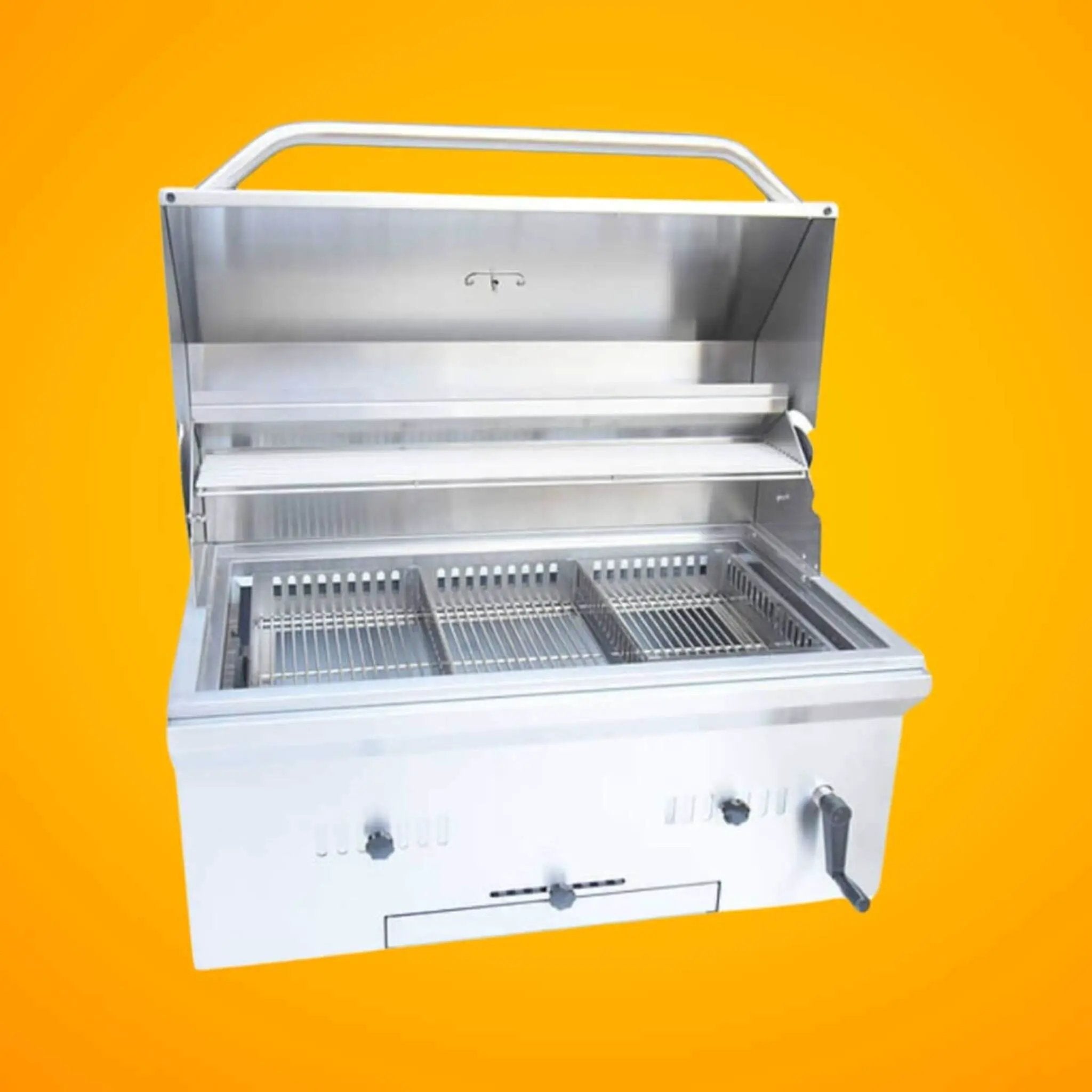 KoKoMo Grills Premium Built-In Charcoal Grill With 304 Stainless Steel And Adjustable Heat Tray, 32" (SAK32504) by SAKSBY WHOLESALE