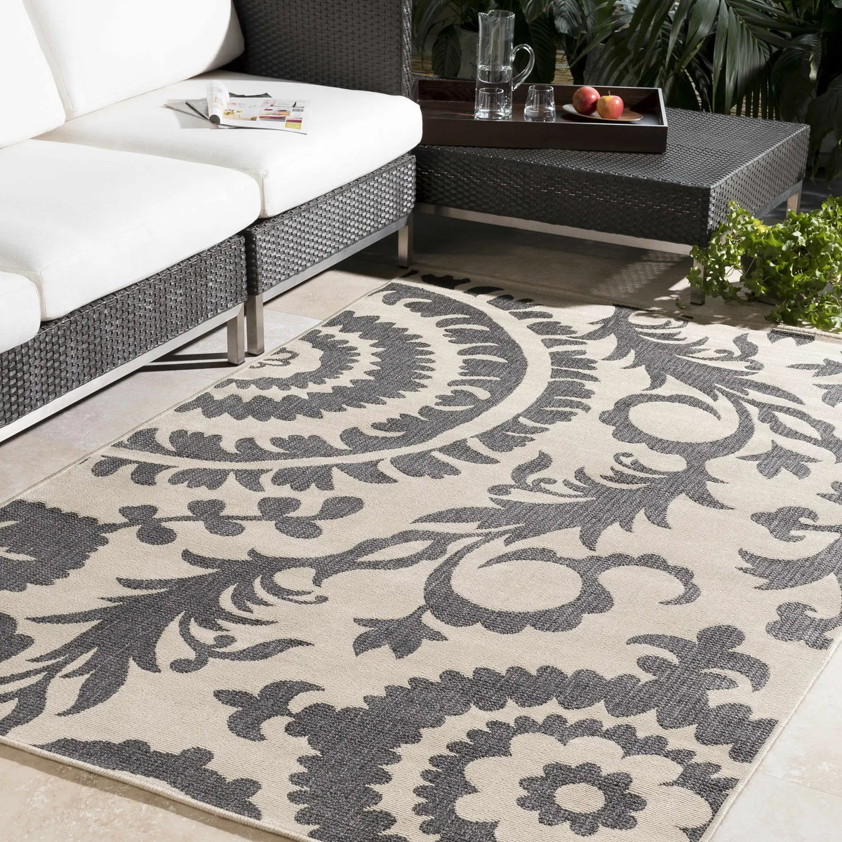 Kongiganak Outdoor Area Rug - Clearance, installed in a room 2