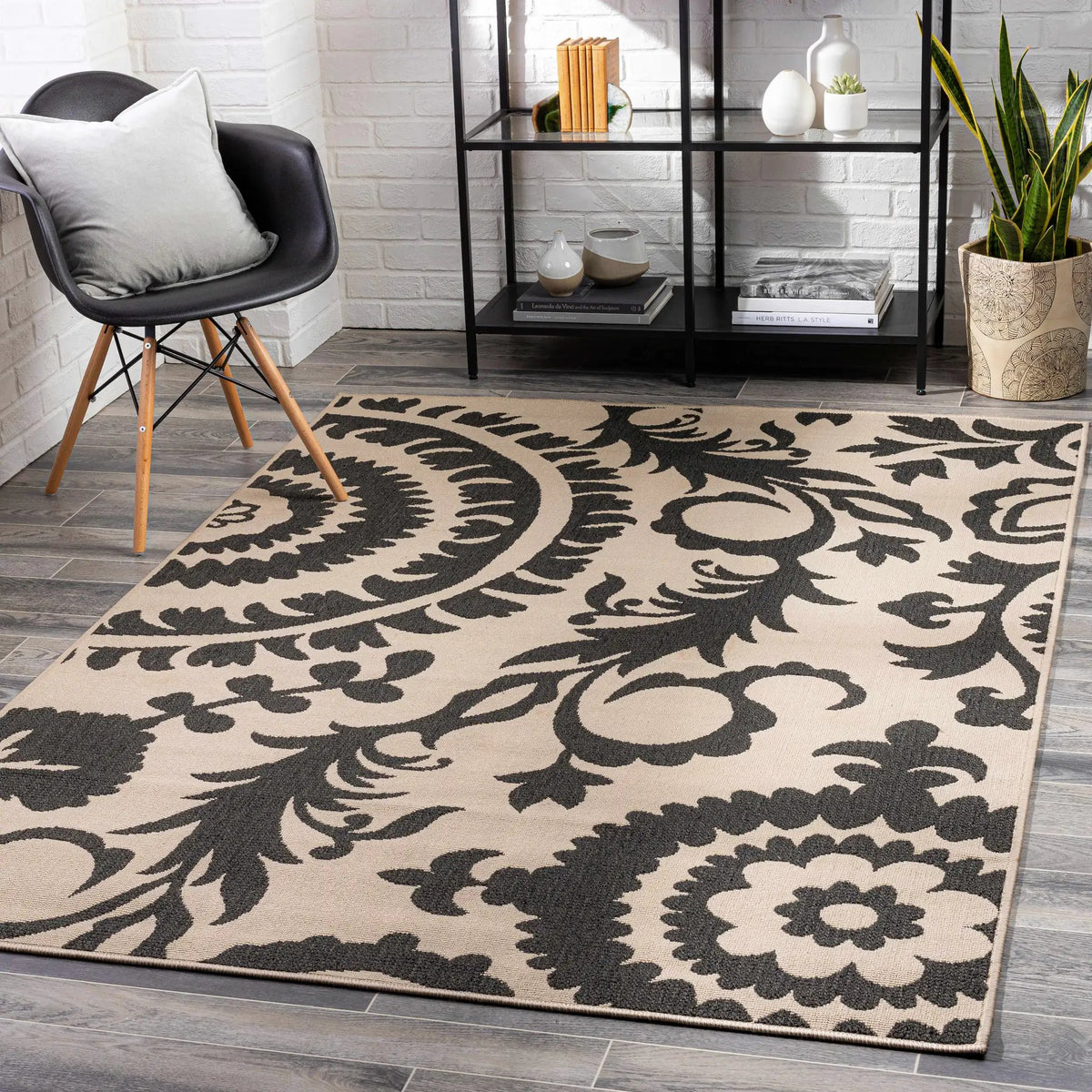 Kongiganak Outdoor Area Rug - Clearance, installed in a room