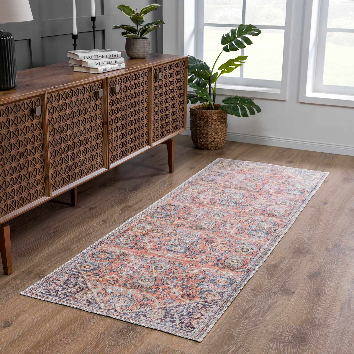 Konstantina Washable Area Rug - Clearance, installed in a room