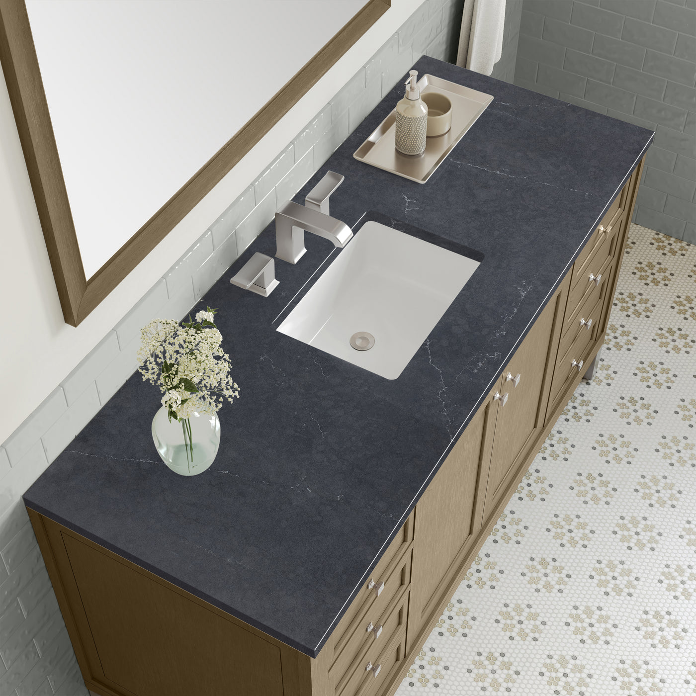 James Martin Chicago 60" Single Bathroom Vanity, Walnut Whisper, view 39