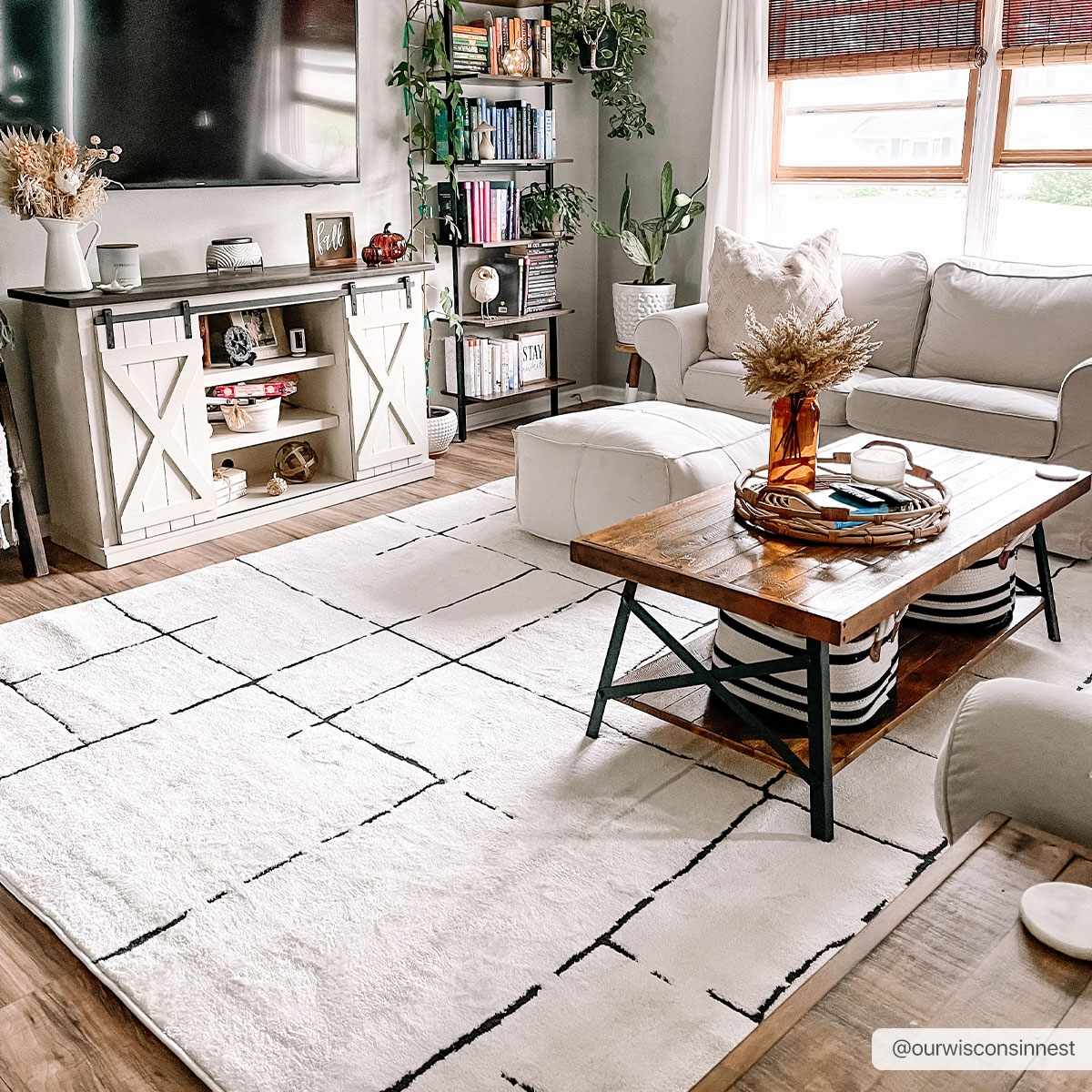 Koume Beige Maze Area Rug by Boutique Rugs