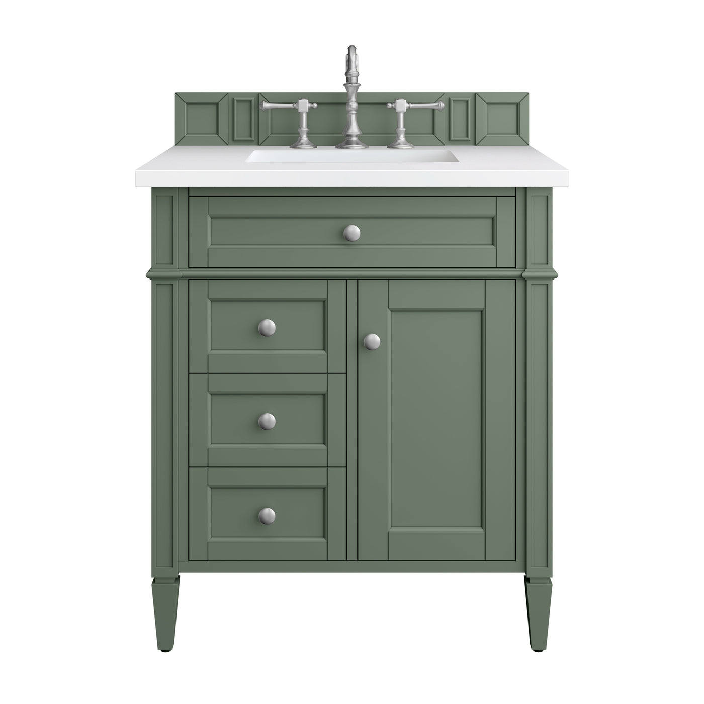 James Martin Brittany 30" Single Bathroom Vanity, Smokey Celadon, view 14