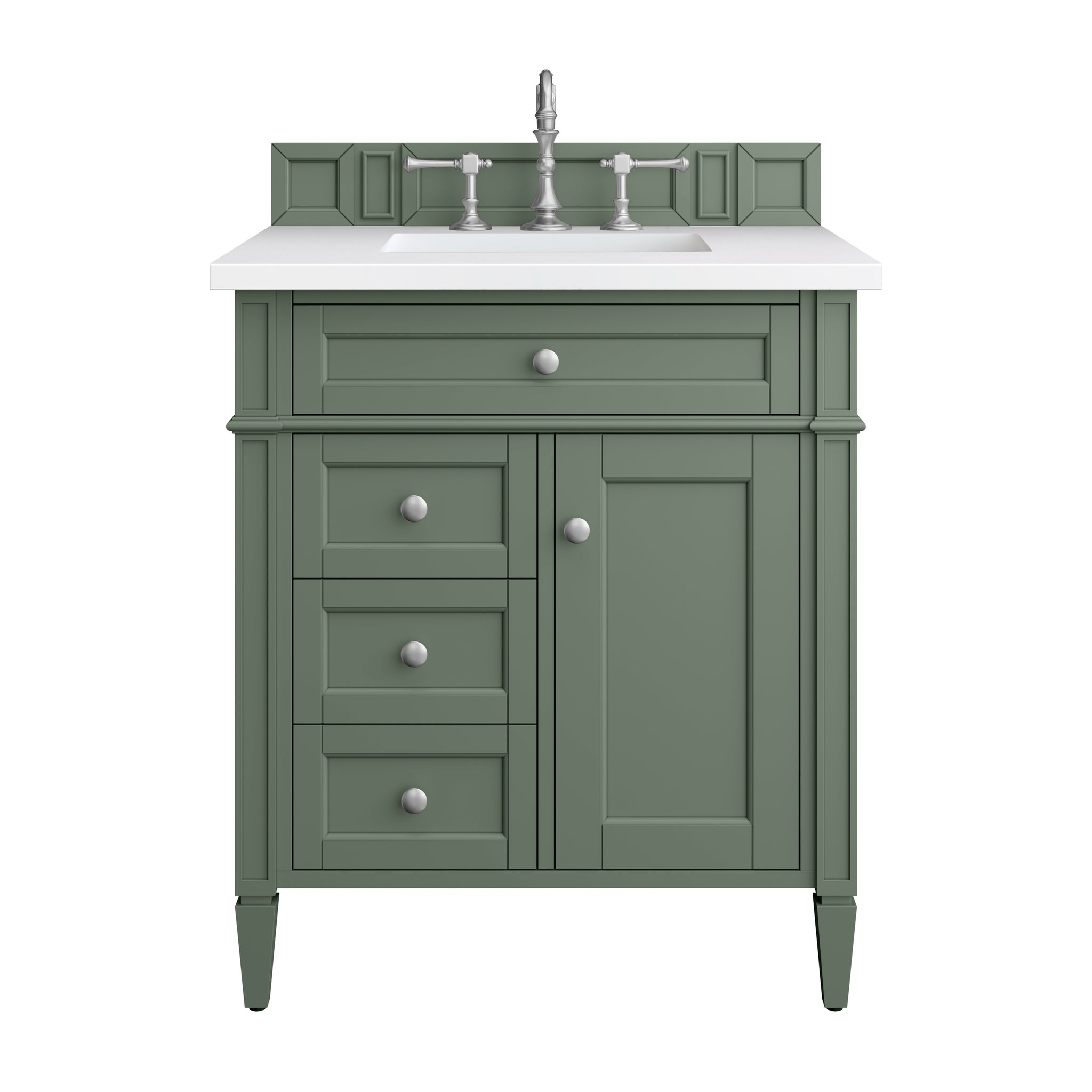 James Martin Brittany 30" Single Bathroom Vanity, Smokey Celadon, view 14