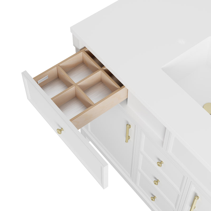 James Martin Bellshire 120" Single Bathroom Vanity, Bright White, view 12