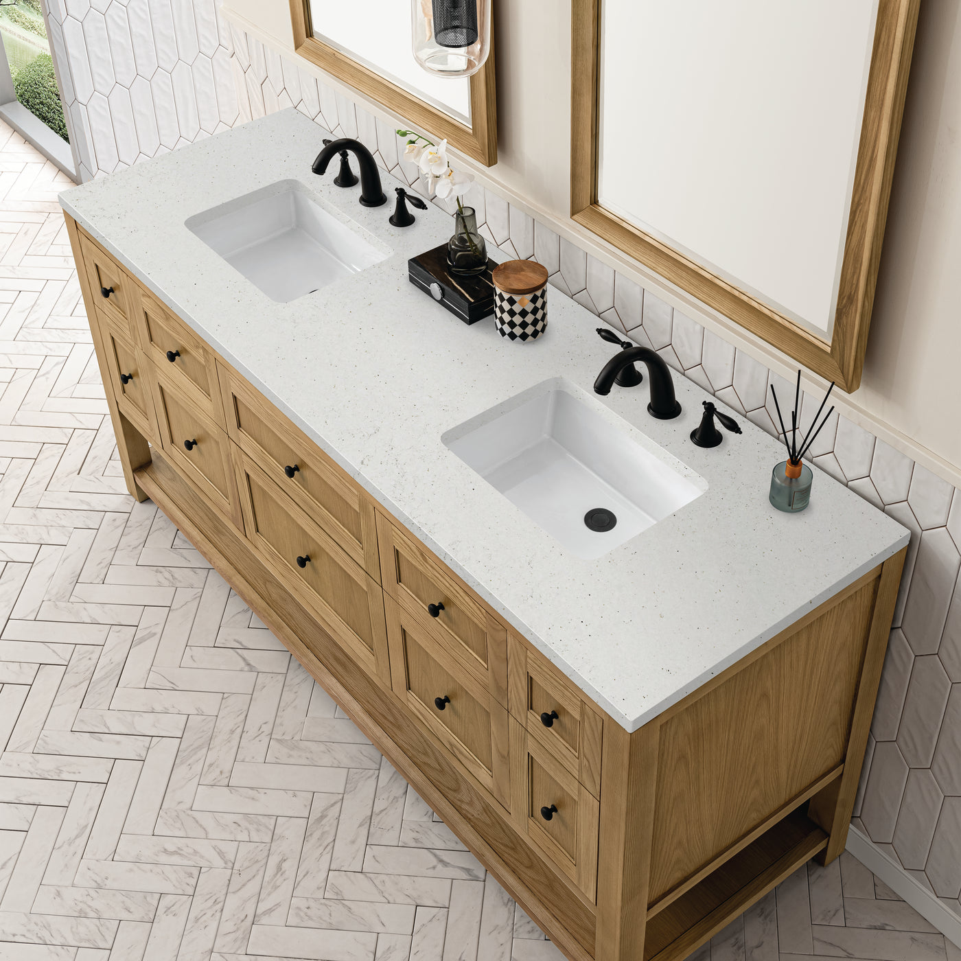 James Martin Breckenridge 72" Double Bathroom Vanity, Light Natural Oak, view 40