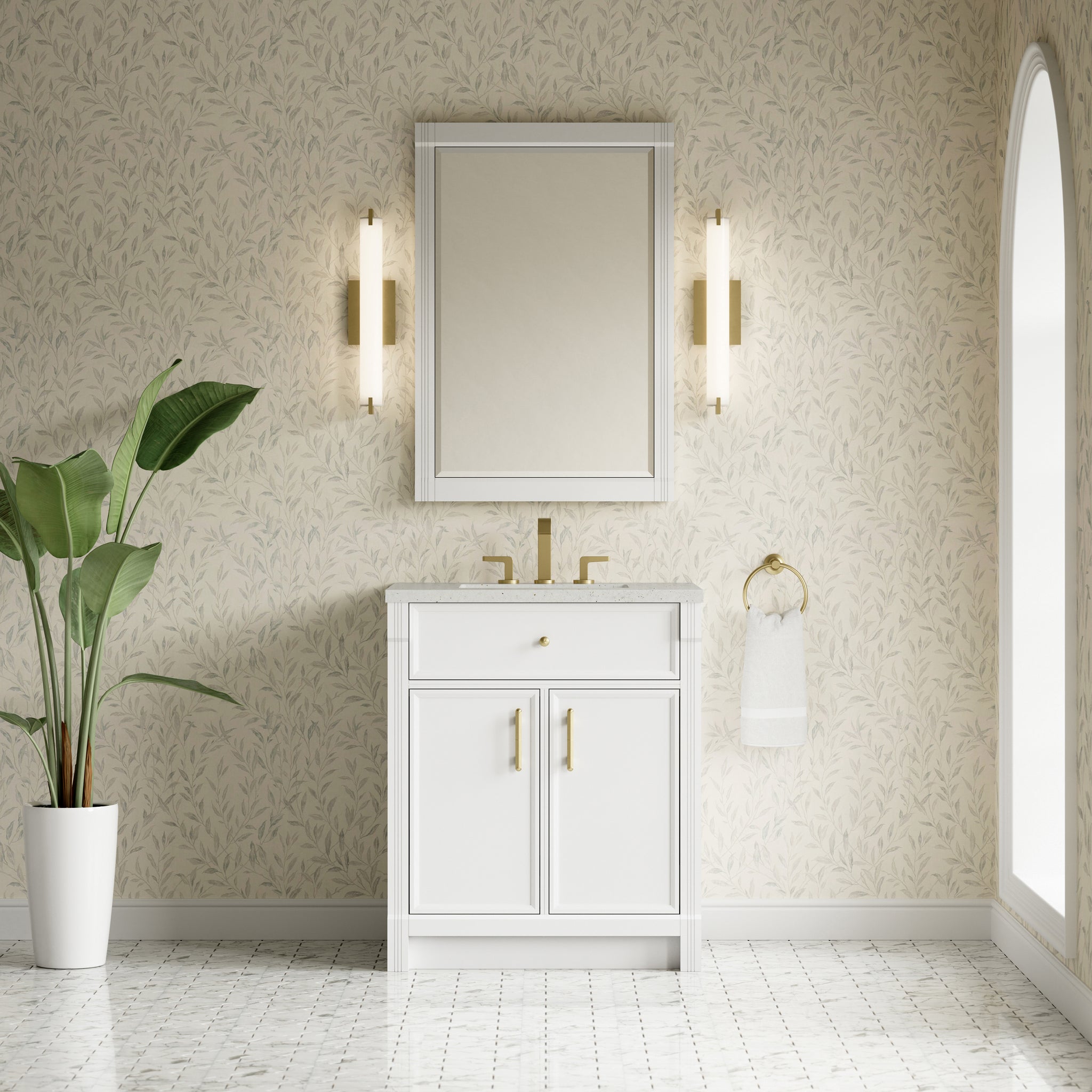 James Martin Bellshire 30" Single Bathroom Vanity, Bright White, view 23