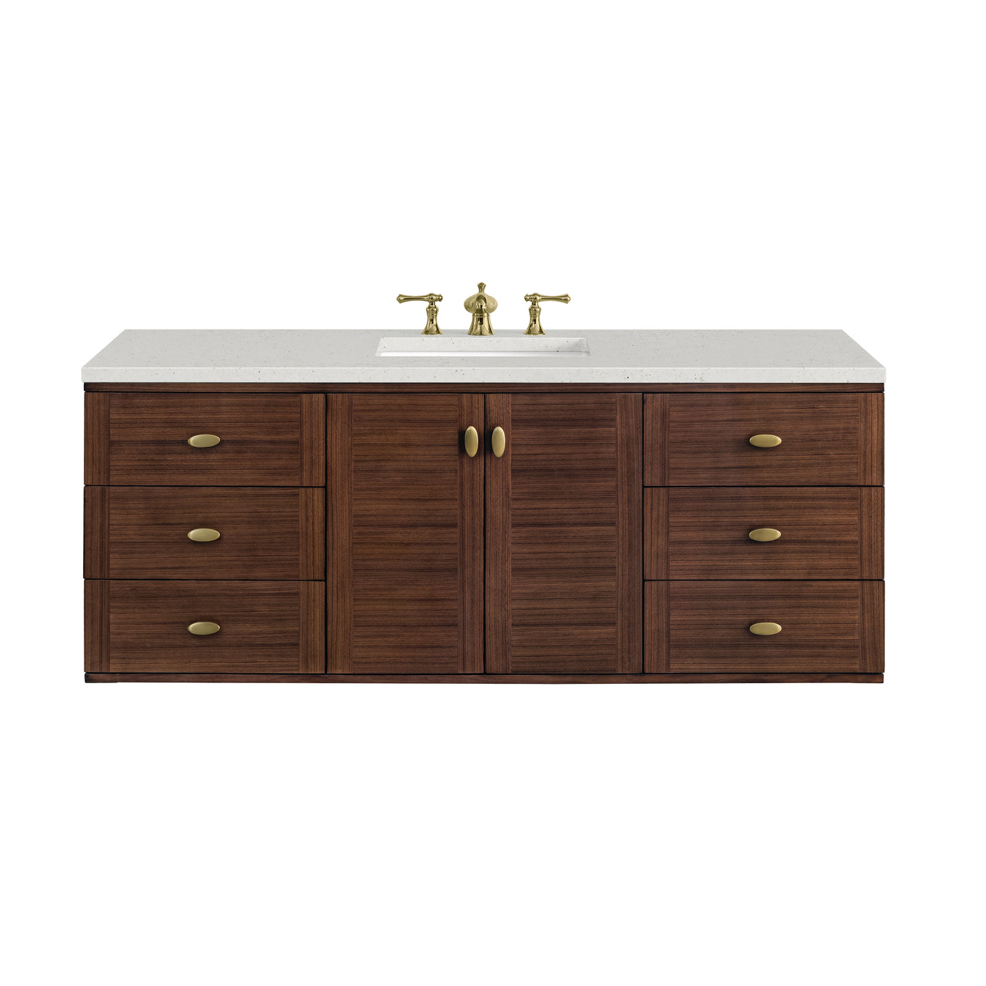 James Martin Amberly 60" Dual Mount Single Bathroom Vanity, Mid-Century Walnut, view 30