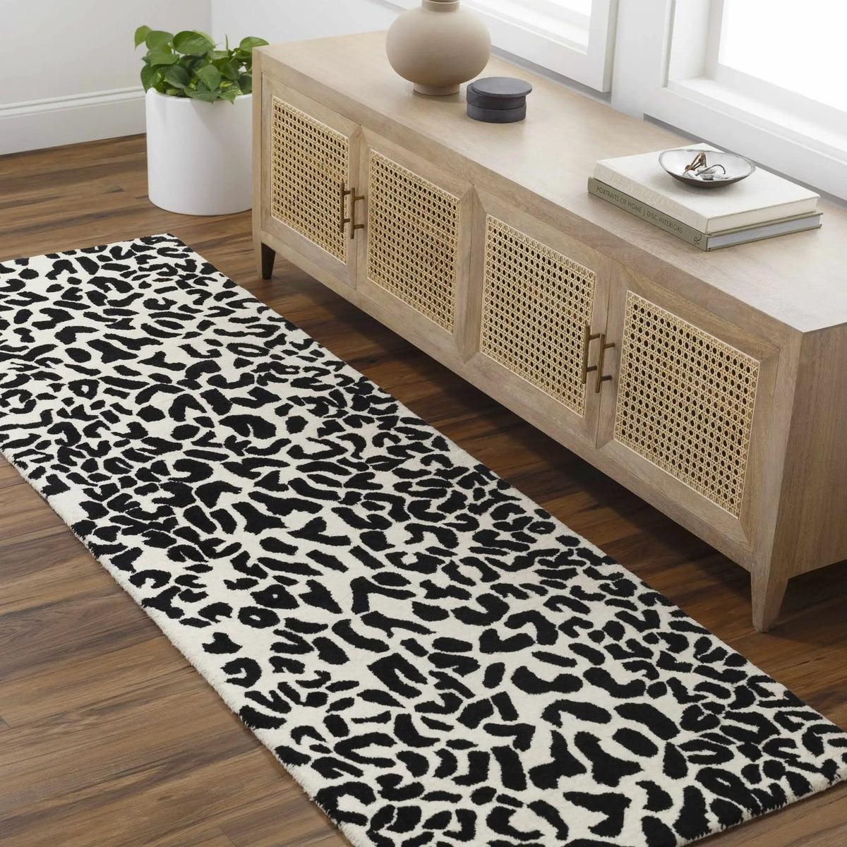 Kass Leopard Print Area Rug - Clearance, installed in a room 2