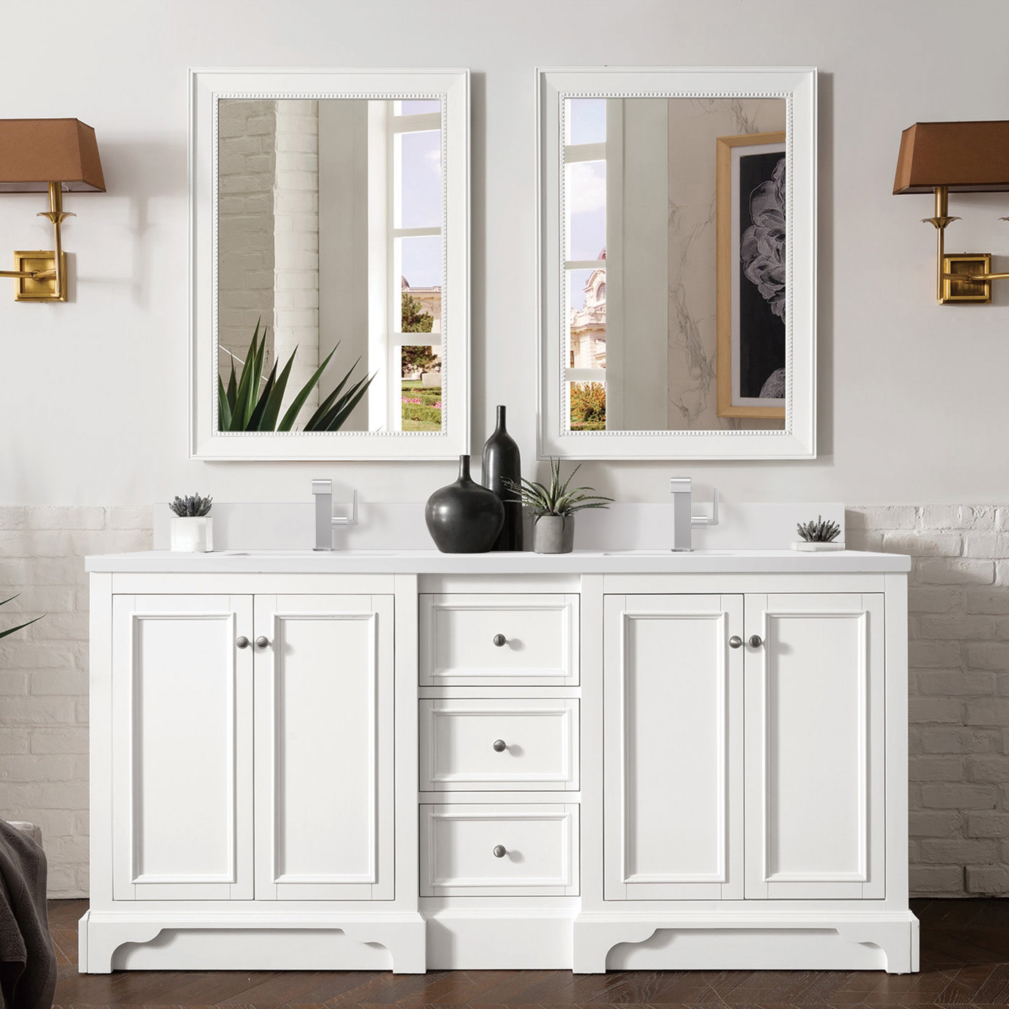James Martin De Soto 72" Double Bathroom Vanity, Bright White, view 26