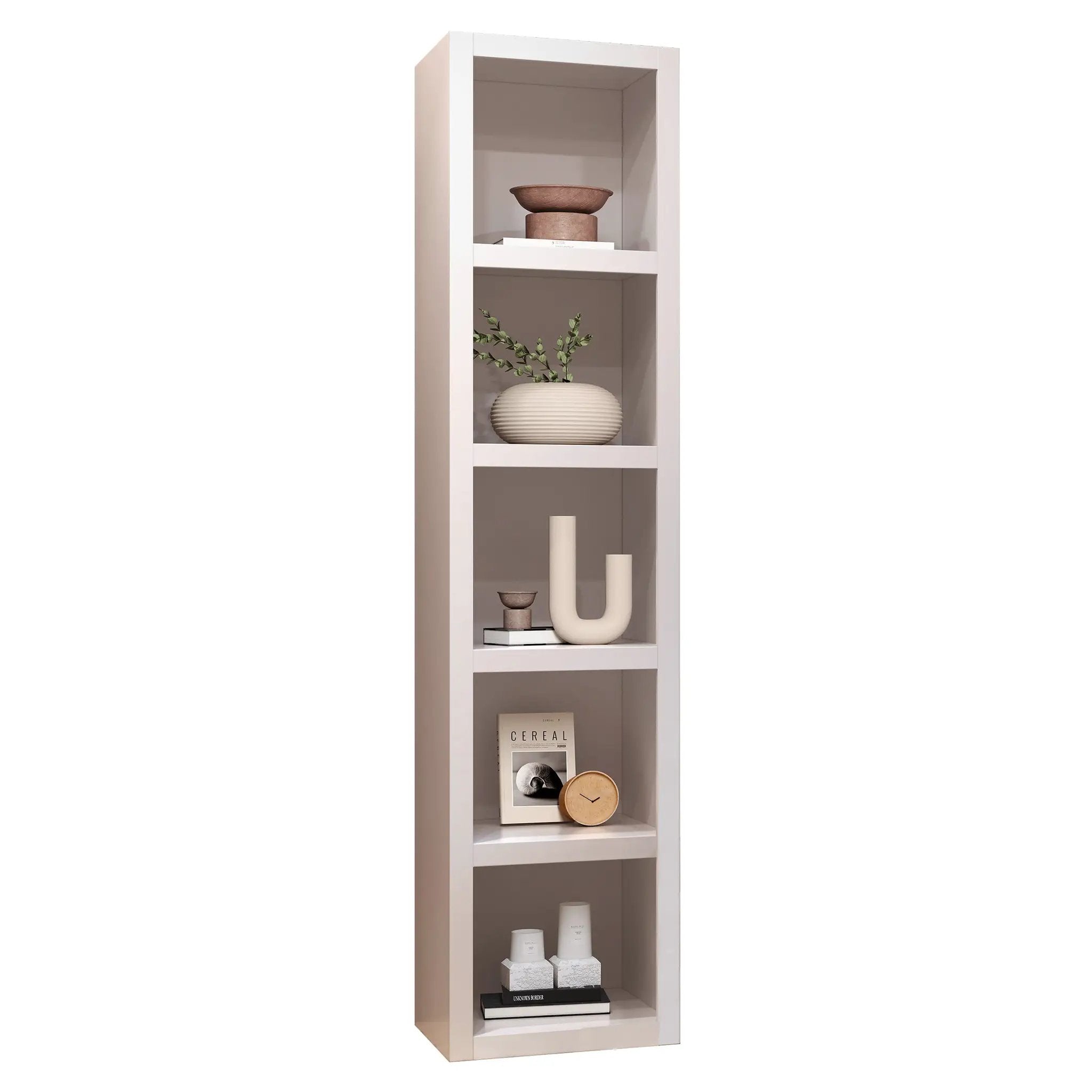 White 84-in Tall Wooden Bookcase Shelf by Sharicks
