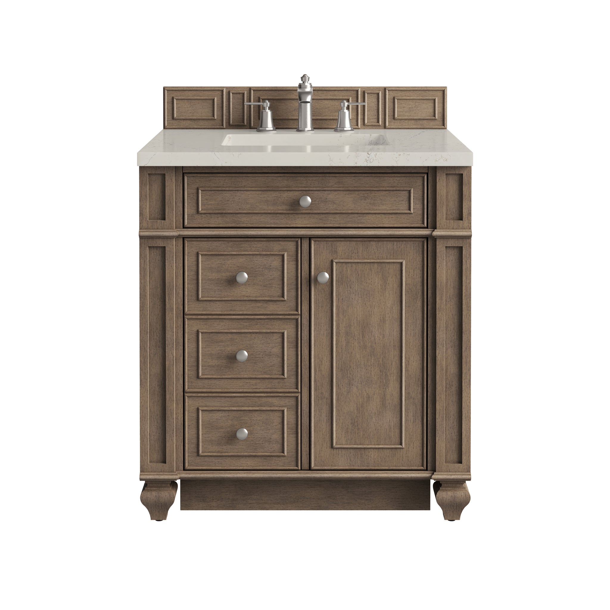 James Martin Bristol 30" Single Bathroom Vanity, Whitewashed Walnut, view 38