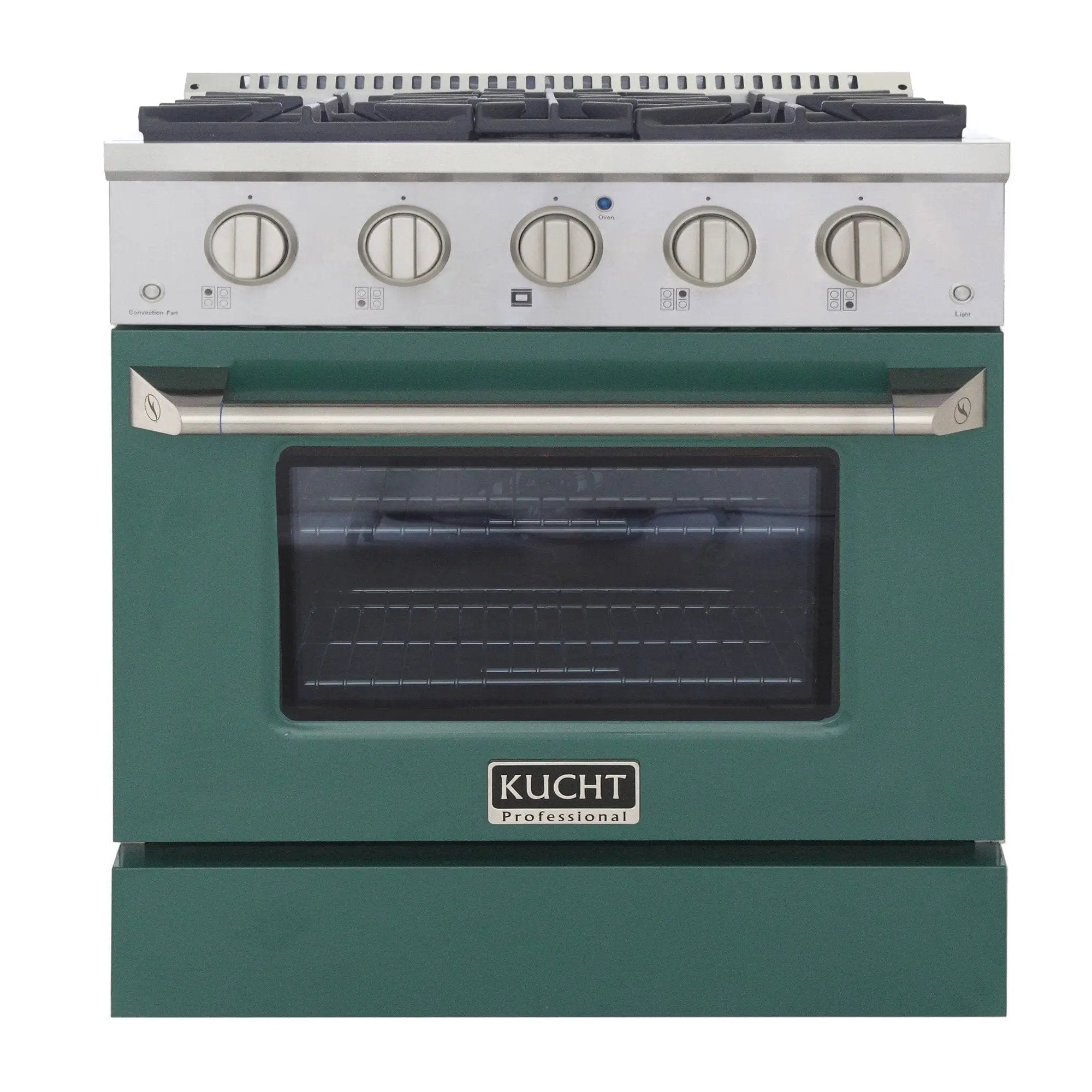 Kucht 30" Gas Range in Stainless Steel with Green Oven Door, KNG301-G by Farmhouse Kitchen and Bath