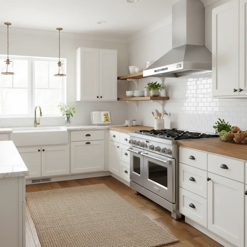 Kucht 30" Professional Stainless Steel, Wall Mounted Hood, KRH3010A by Farmhouse Kitchen and Bath