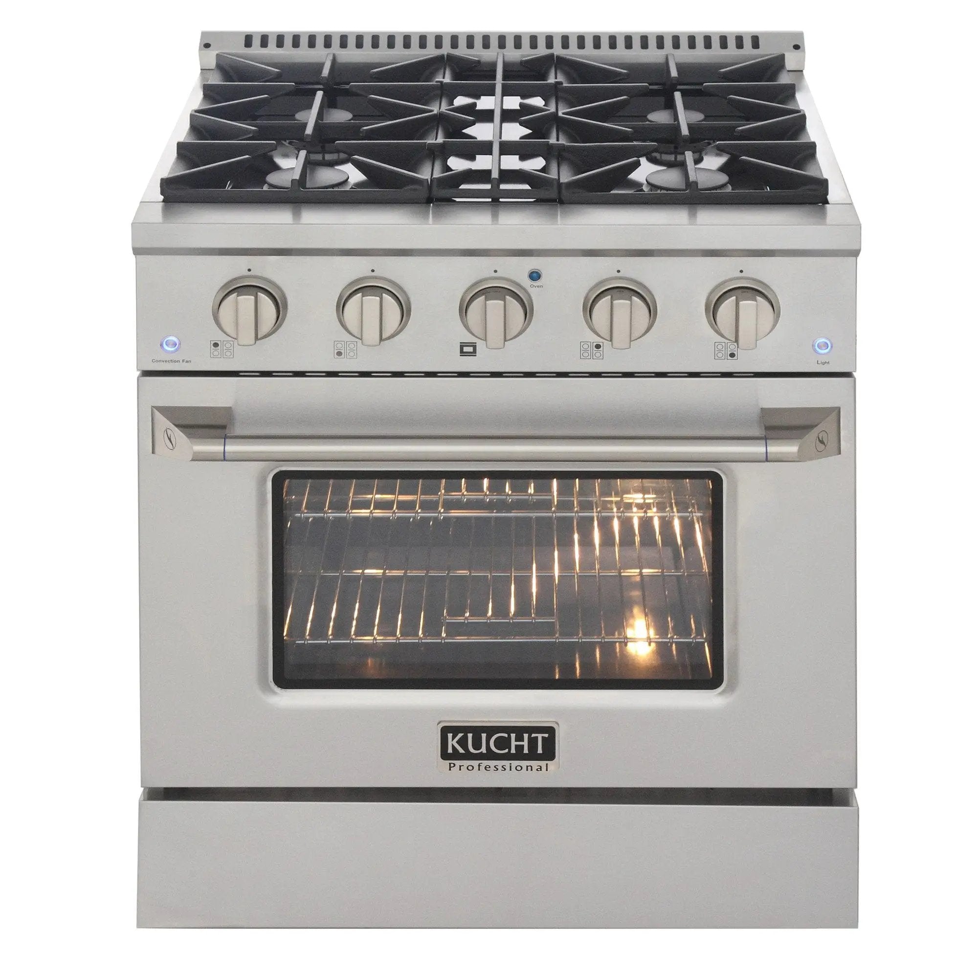 Kucht 30" Propane Range, Stainless Steel, Silver Oven Door, KNG301/LP-S by Farmhouse Kitchen and Bath