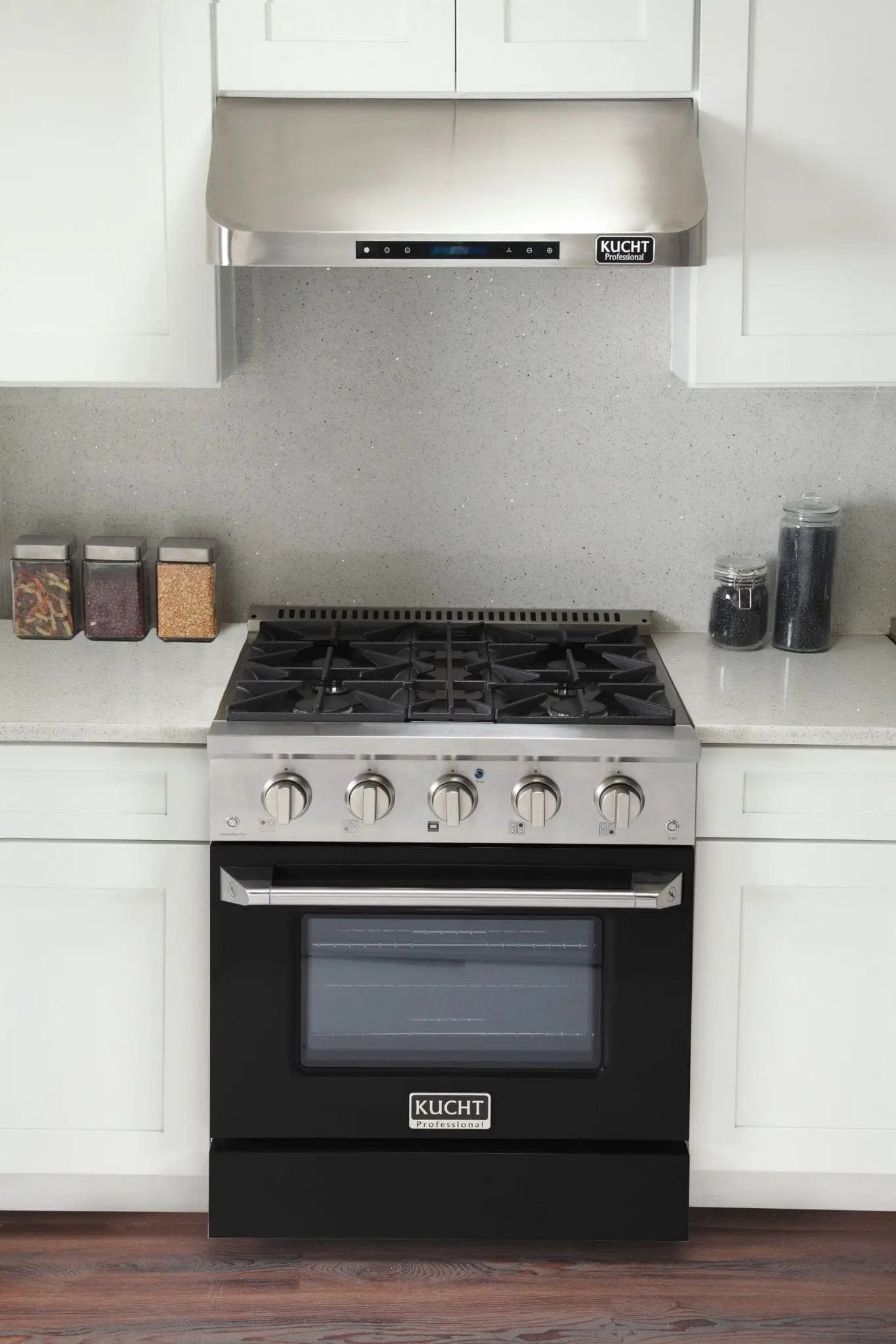 Kucht 30" Propane Range, Stainless Steel,Black Oven Door, KNG301/LP-K by Farmhouse Kitchen and Bath