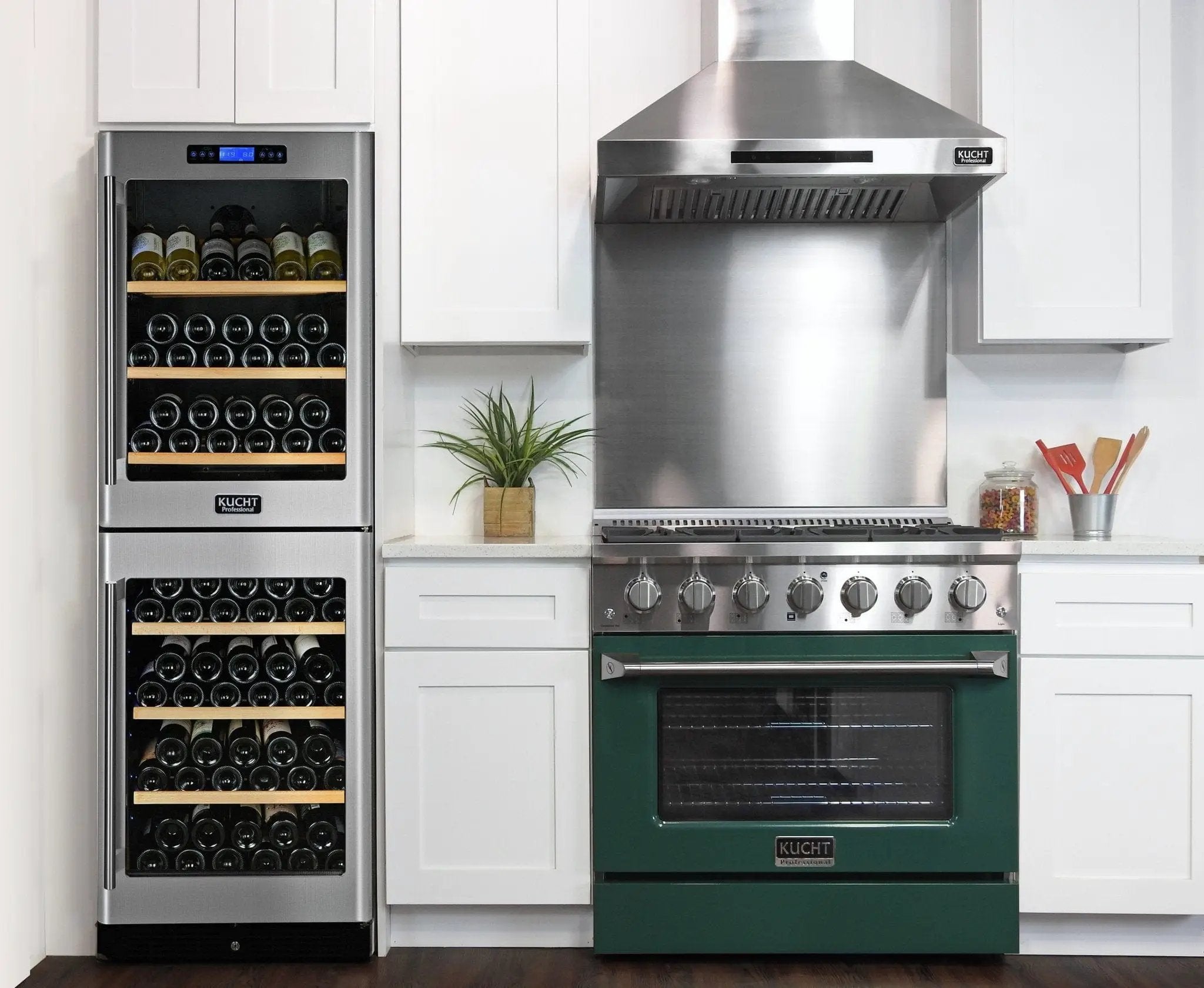Kucht 36" Gas Range, Stainless Steel with Green Oven Door, KNG361-G by Farmhouse Kitchen and Bath