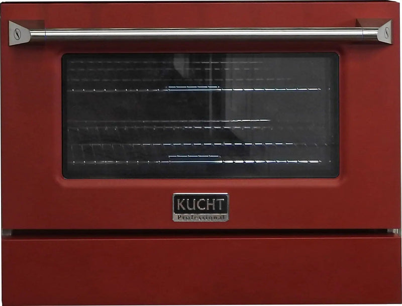 Kucht 36" Gas Range, Stainless Steel with Red Oven Door, KNG361-R by Farmhouse Kitchen and Bath